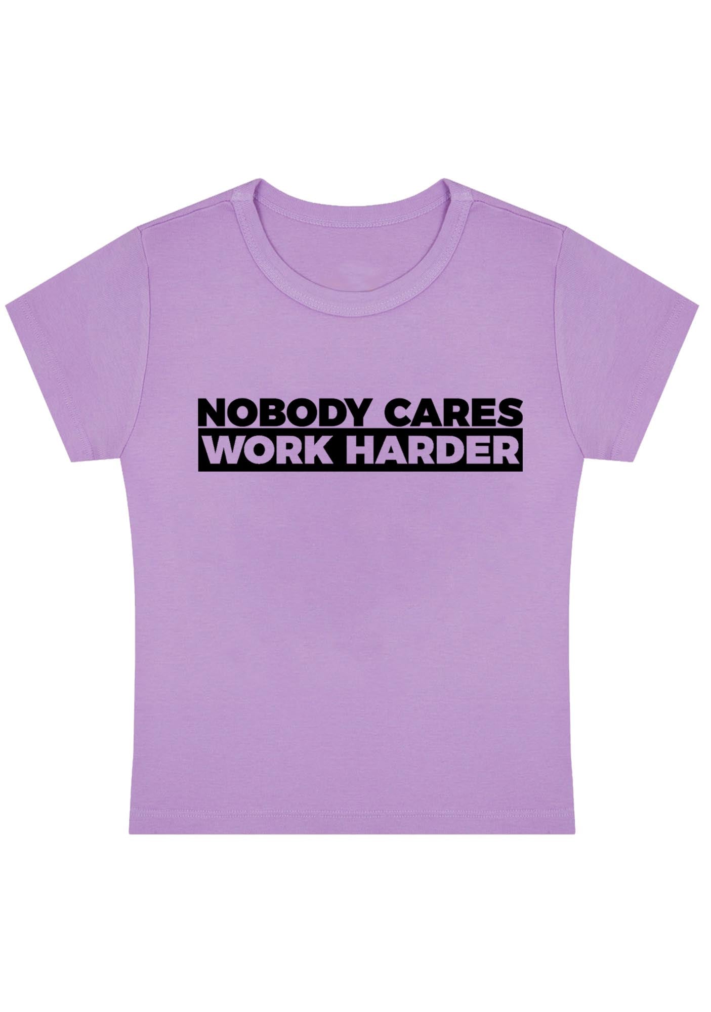 Curvy Nobody Cares Work Harder Baby Tee