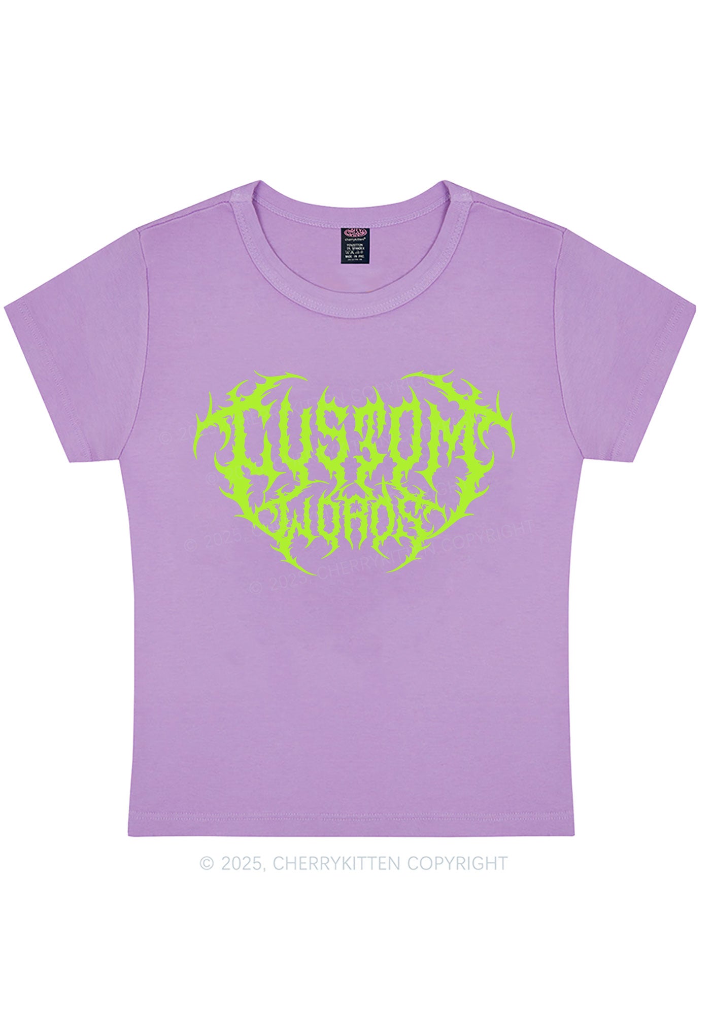 Custom Punk Words Y2K Baby Tee Cherrykitten