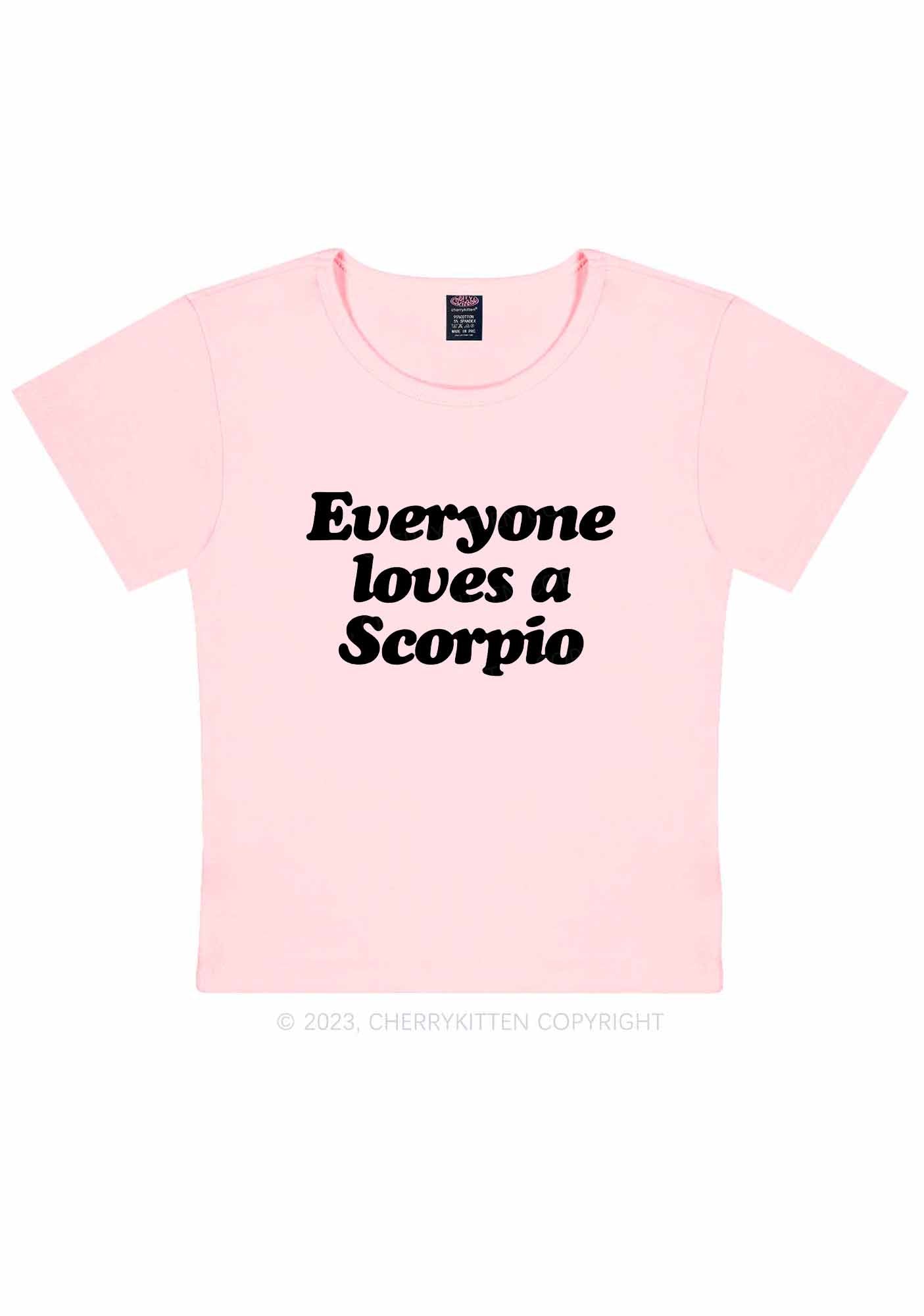 Everyone Loves Custom Zodiac Y2K Baby Tee Cherrykitten