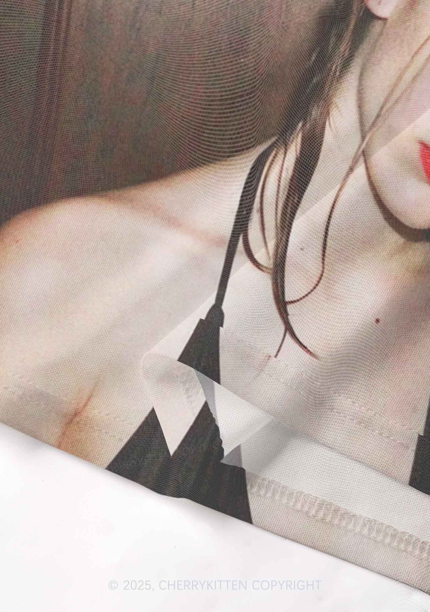 Custom Personalized Photo Y2K Mesh Cami Tank Cherrykitten