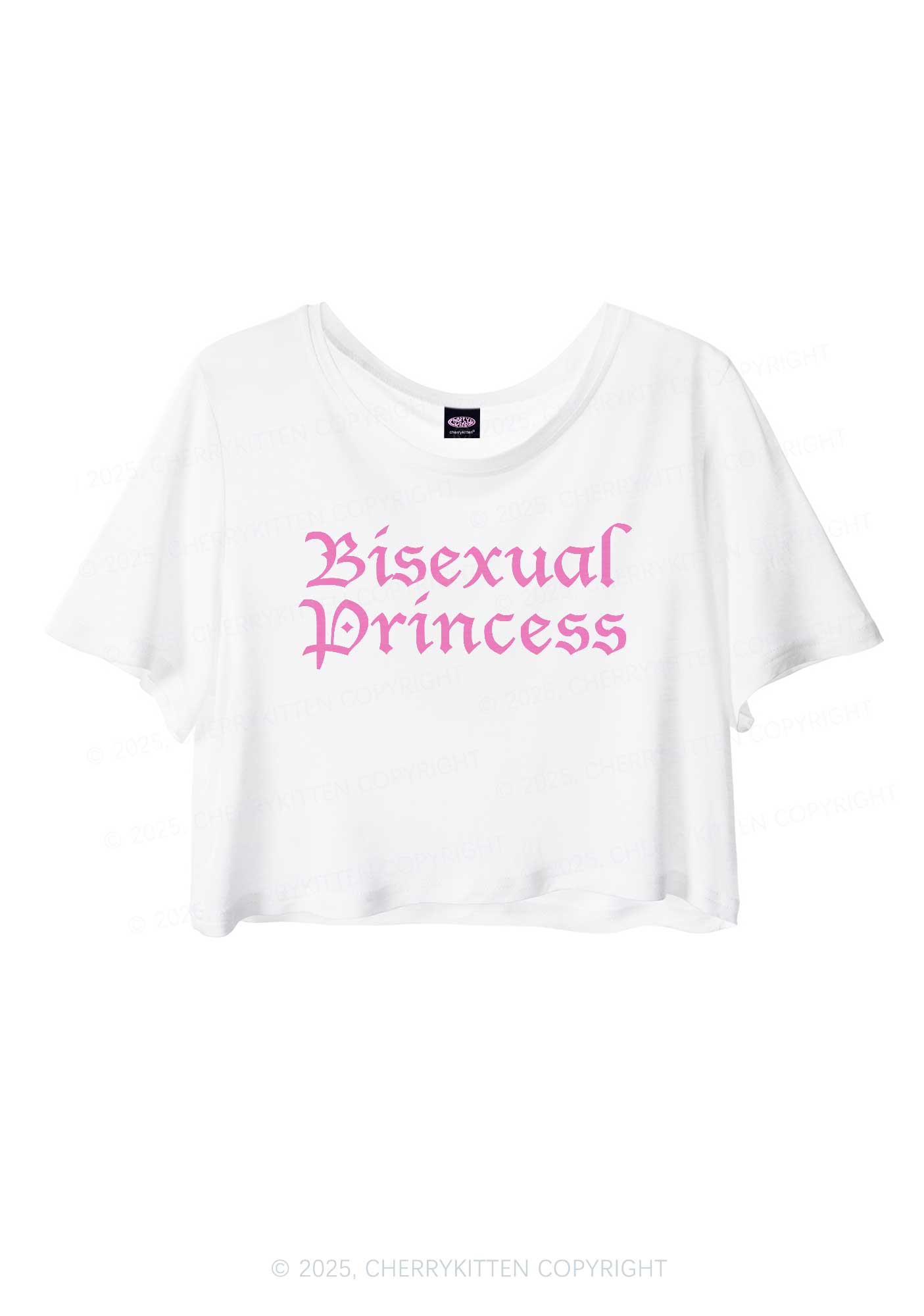 Bisexual Princess Pride Y2K Sheer Crop Tee Cherrykitten