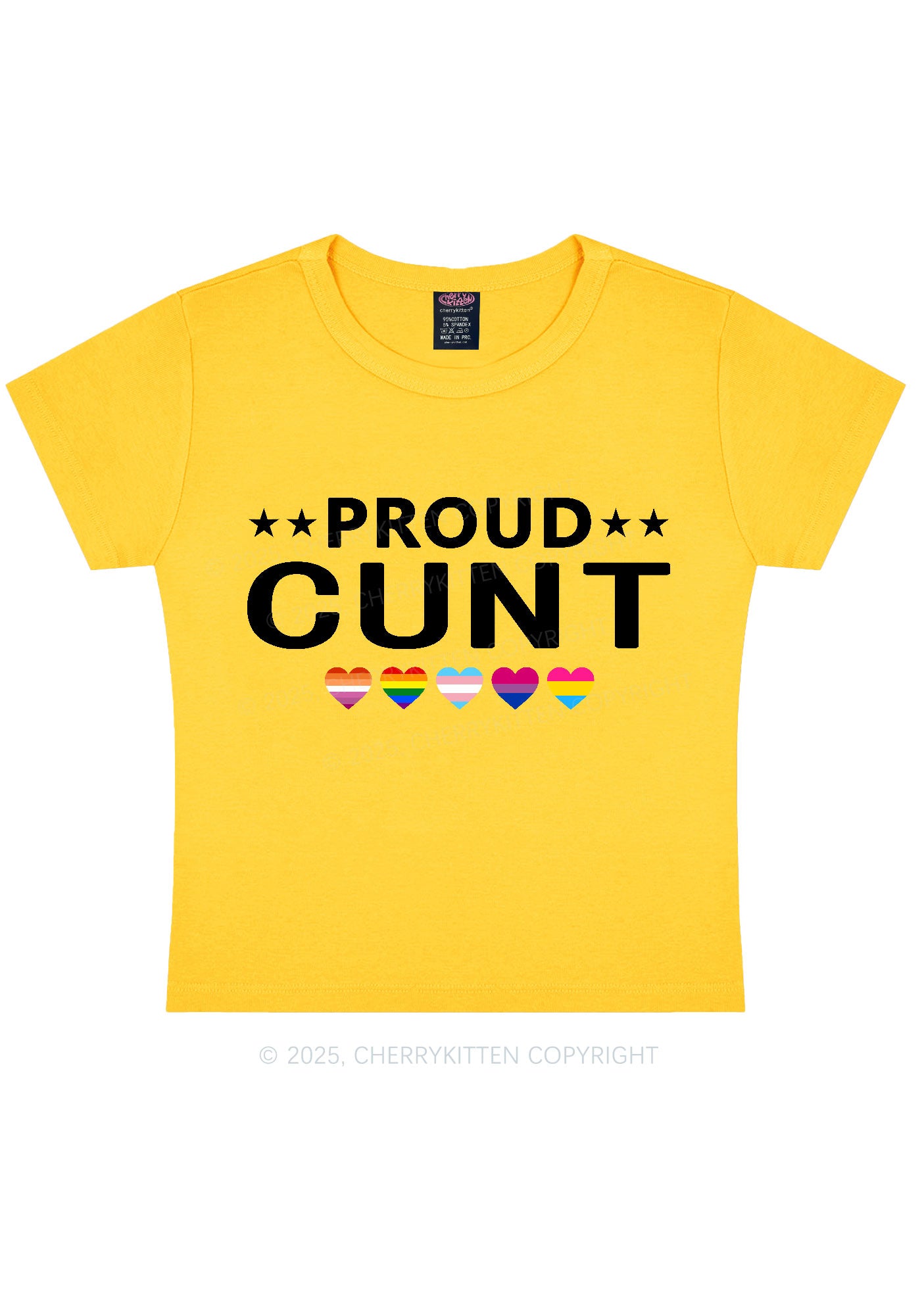 Proud Cxxt Pride Y2K Baby Tee Cherrykitten