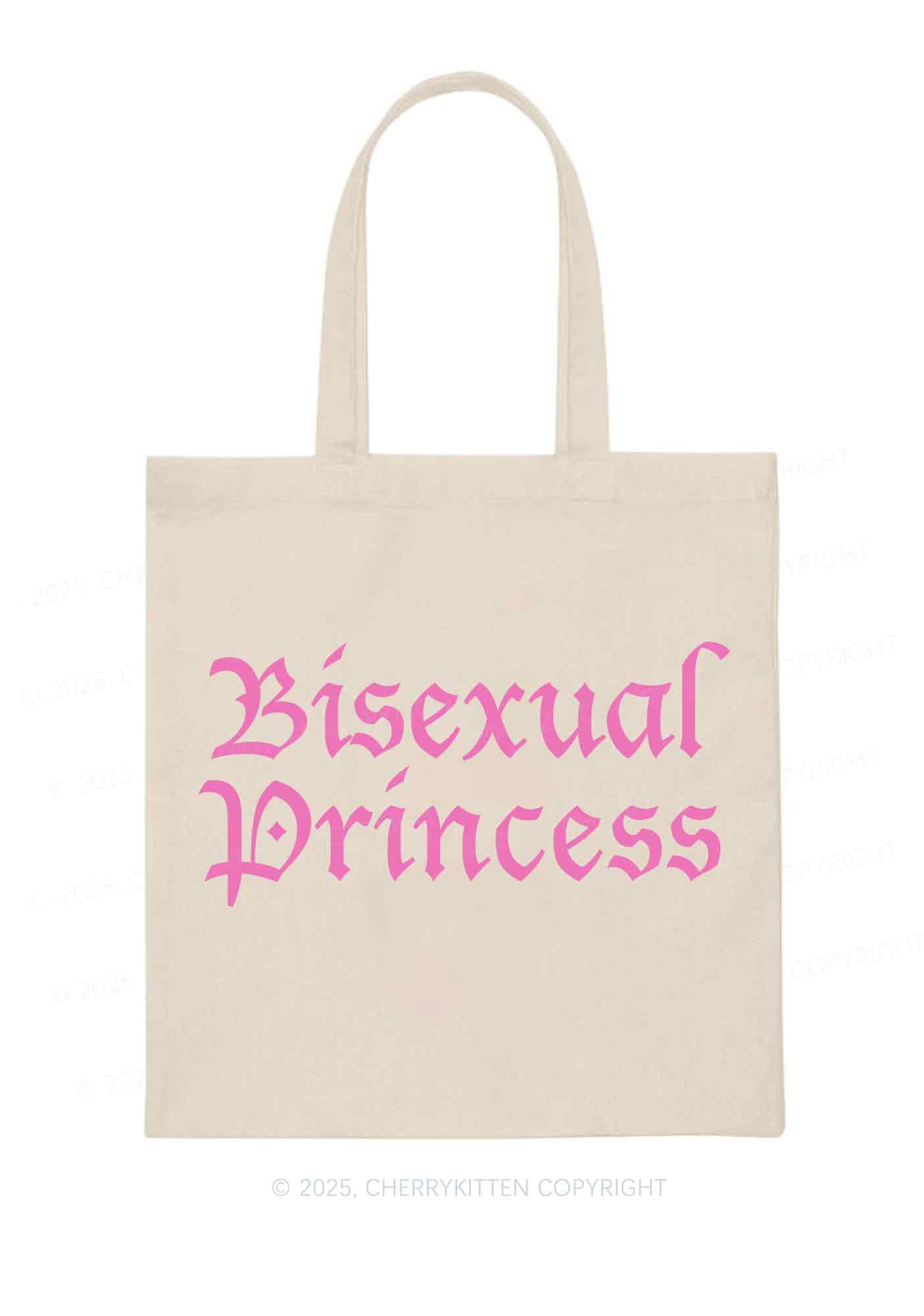 Bisexual Princess Pride Y2K Canvas Tote Bag Cherrykitten