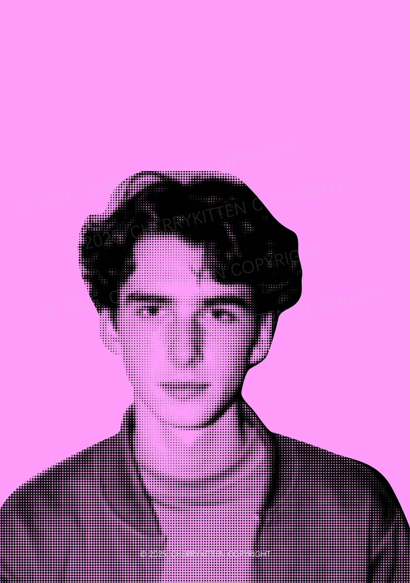 Custom Pixel Portrait Y2K Print Midi Skirt Cherrykitten