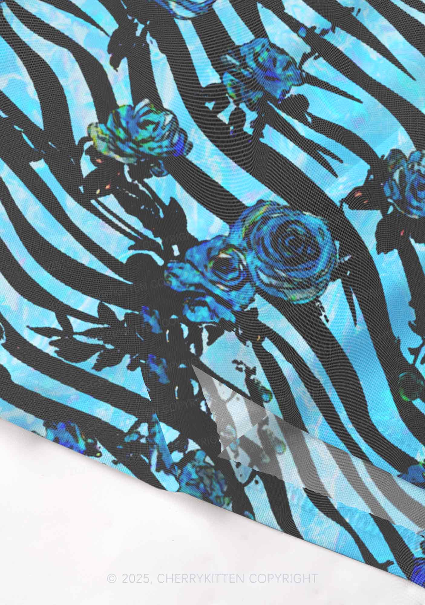 Blue Zebra Roses Y2K Mesh Cami Tank Cherrykitten