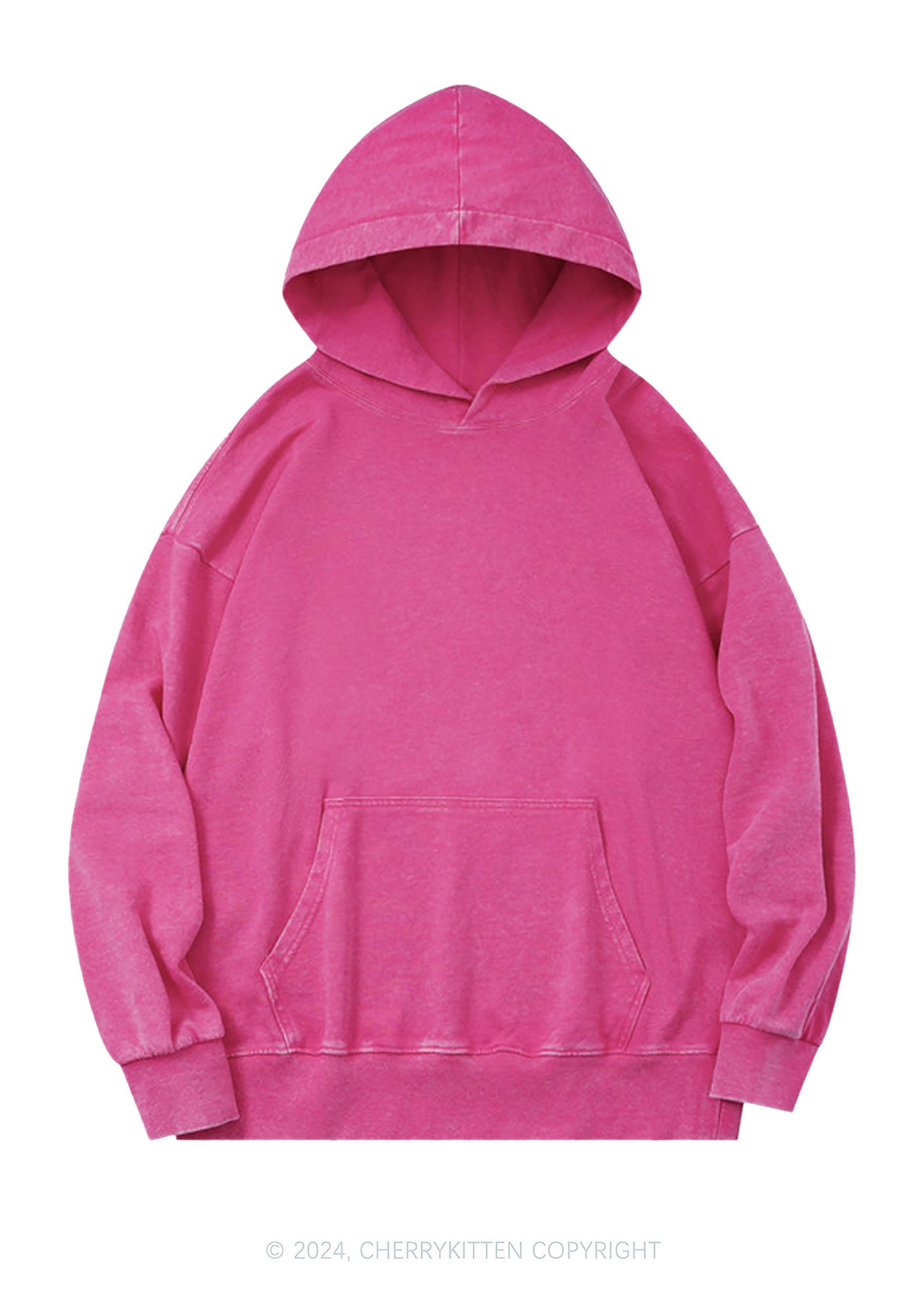 Plain Y2K Washed Hoodie Cherrykitten