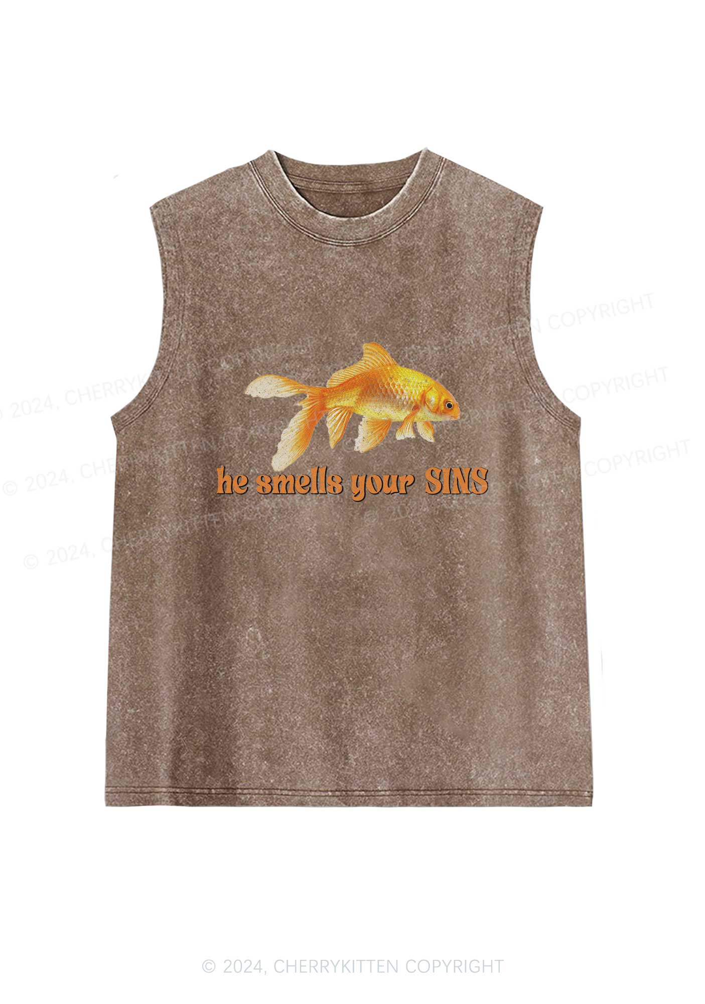 He Smells Your Sins Y2K Washed Tank Cherrykitten