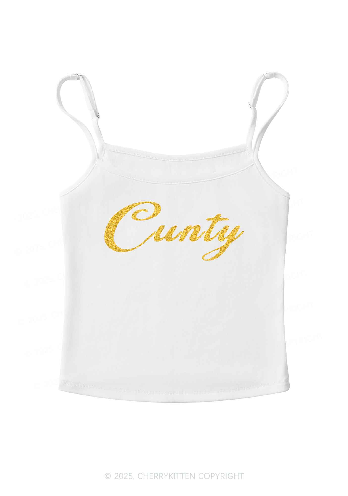 Glitter Cunty Y2K Spaghetti Strap Cami Cherrykitten