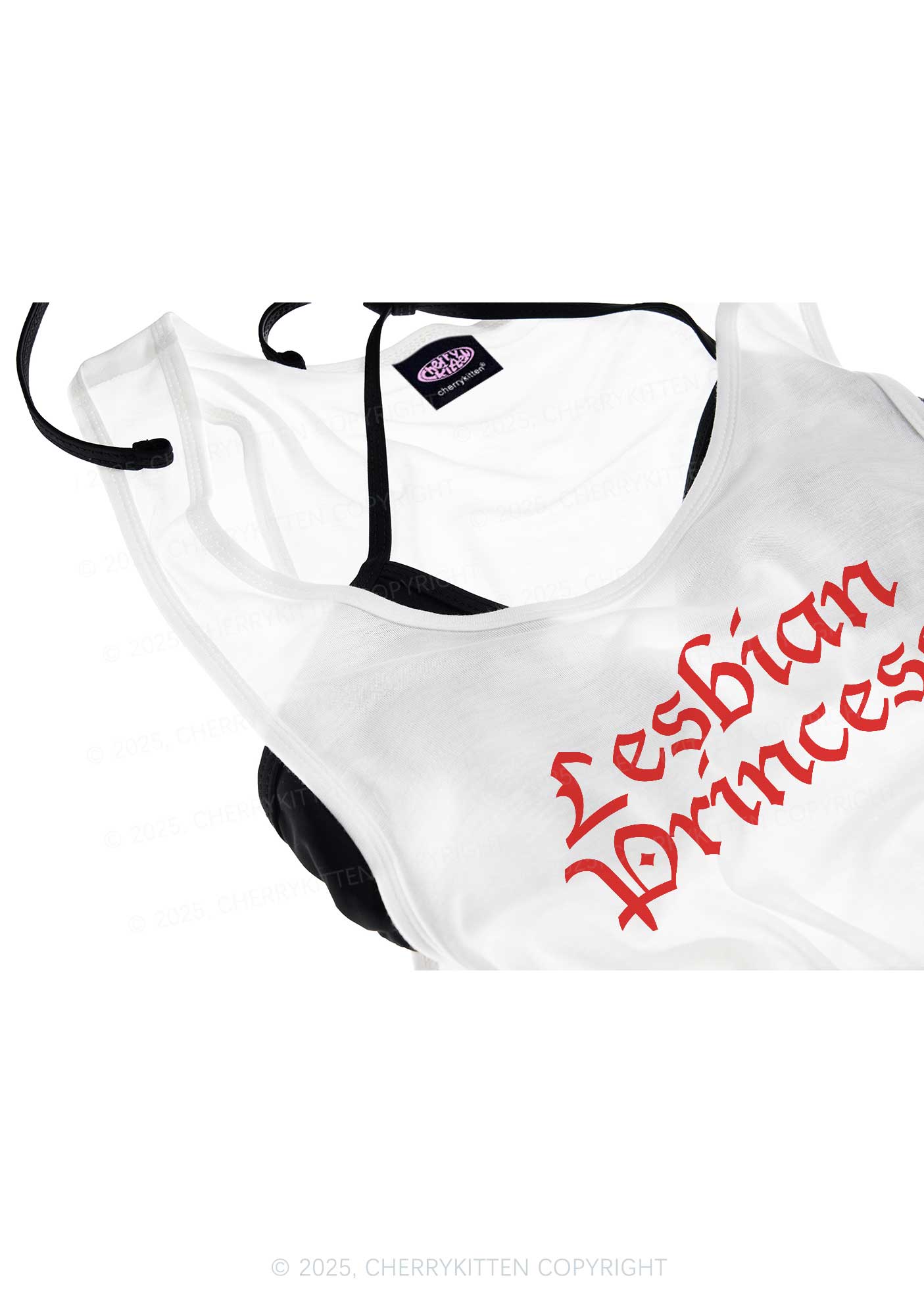 Lesbian Princess Pride Y2K Sheer Boyfriend Tank Cherrykitten