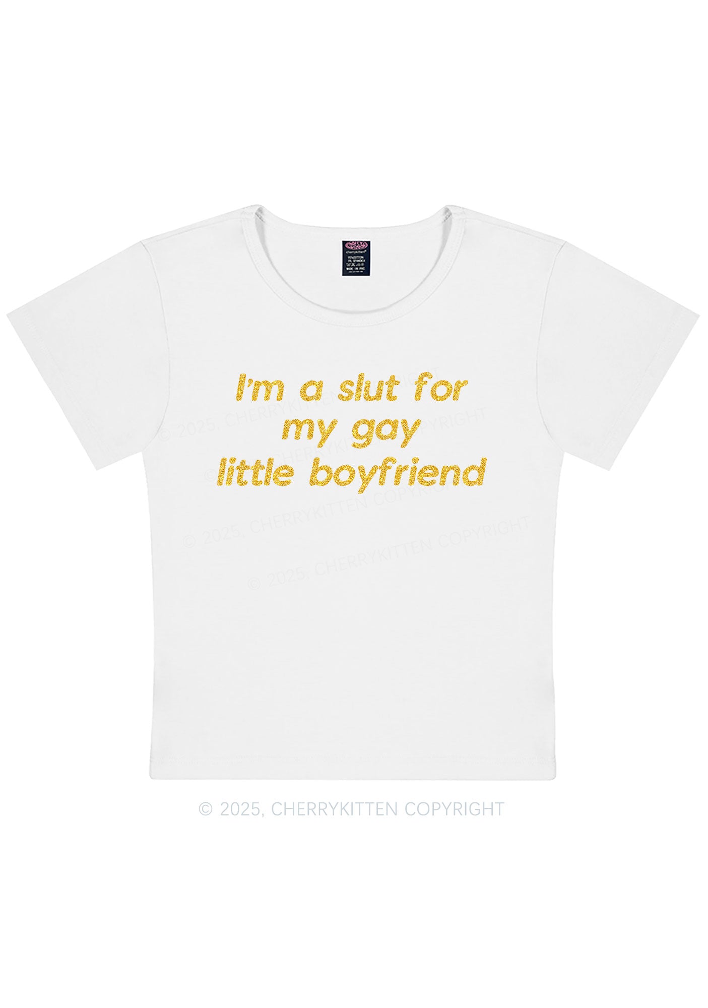 Glitter Slxt For My Gay BF Y2K Baby Tee Cherrykitten