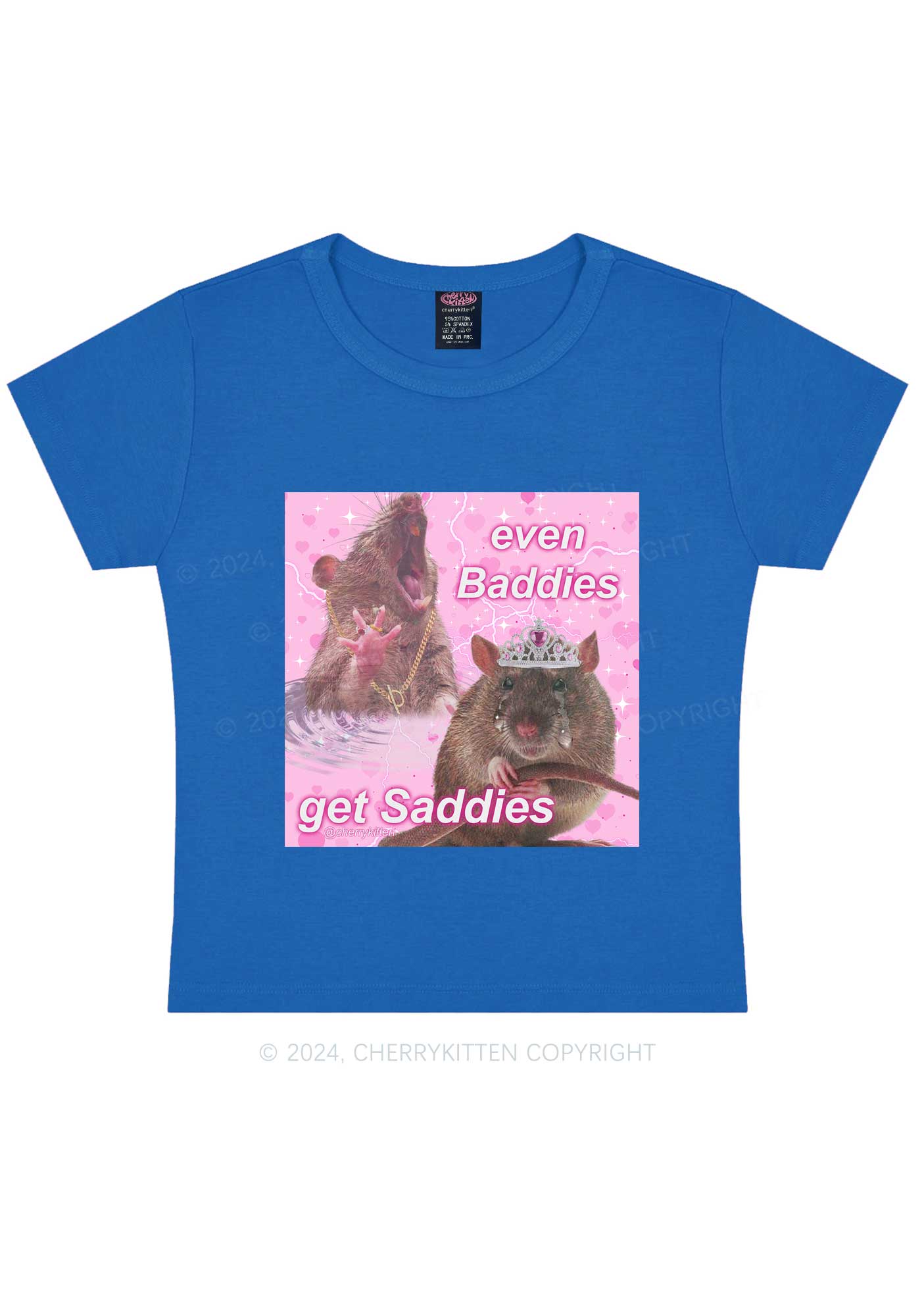 Rat Princess Get Saddies Y2K Baby Tee Cherrykitten