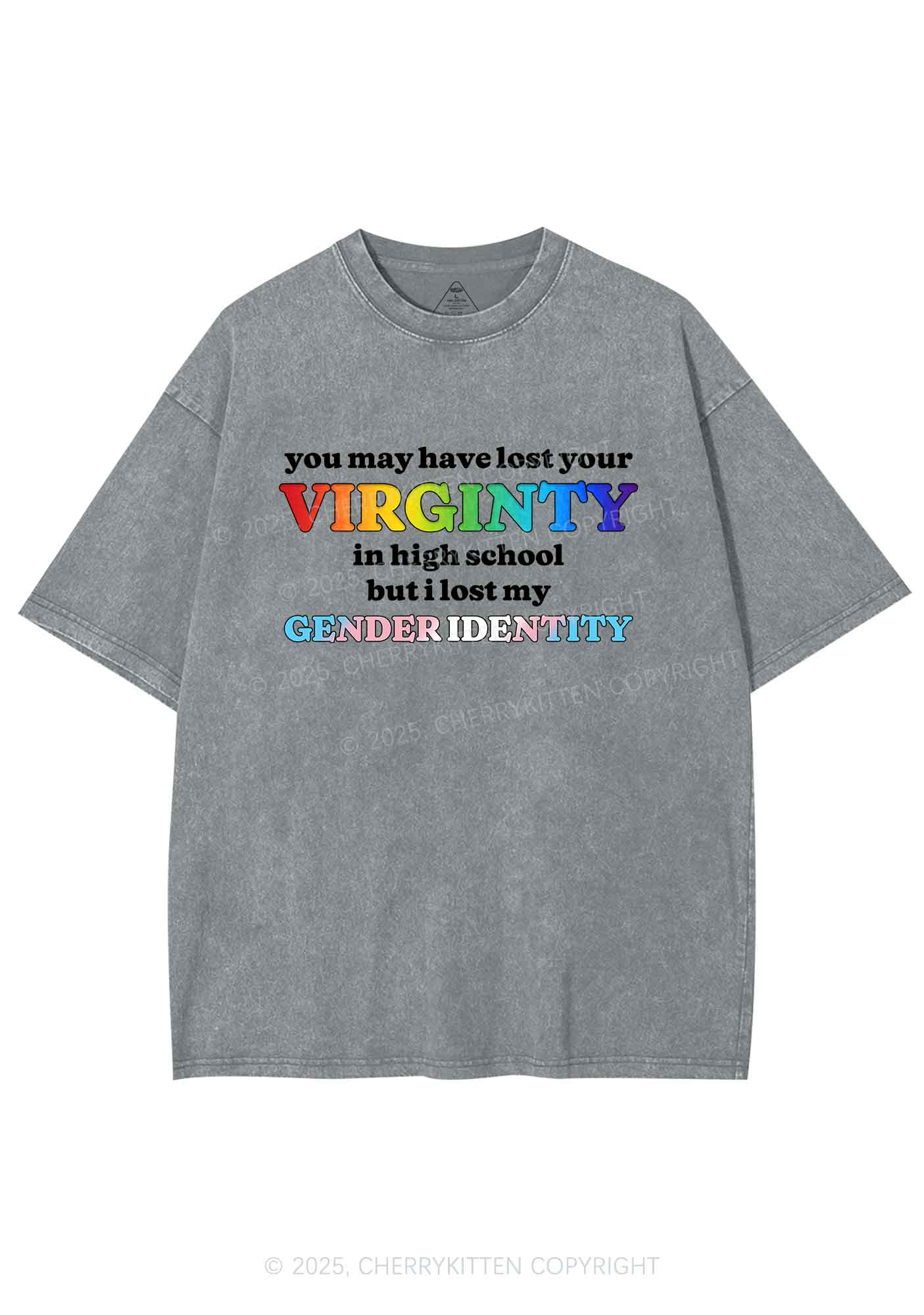 I Lost My Gender Identity Pride Y2K Shirts Washed Tee Cherrykitten