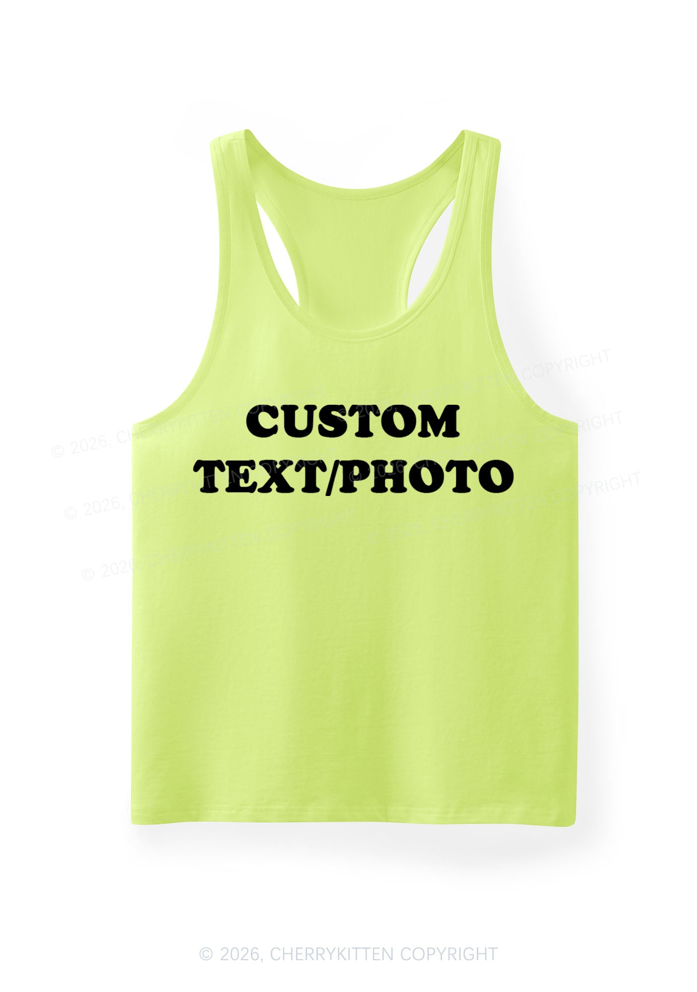 Custom Personalized Text Y2K Men Racerback Tank Top Cherrykitten