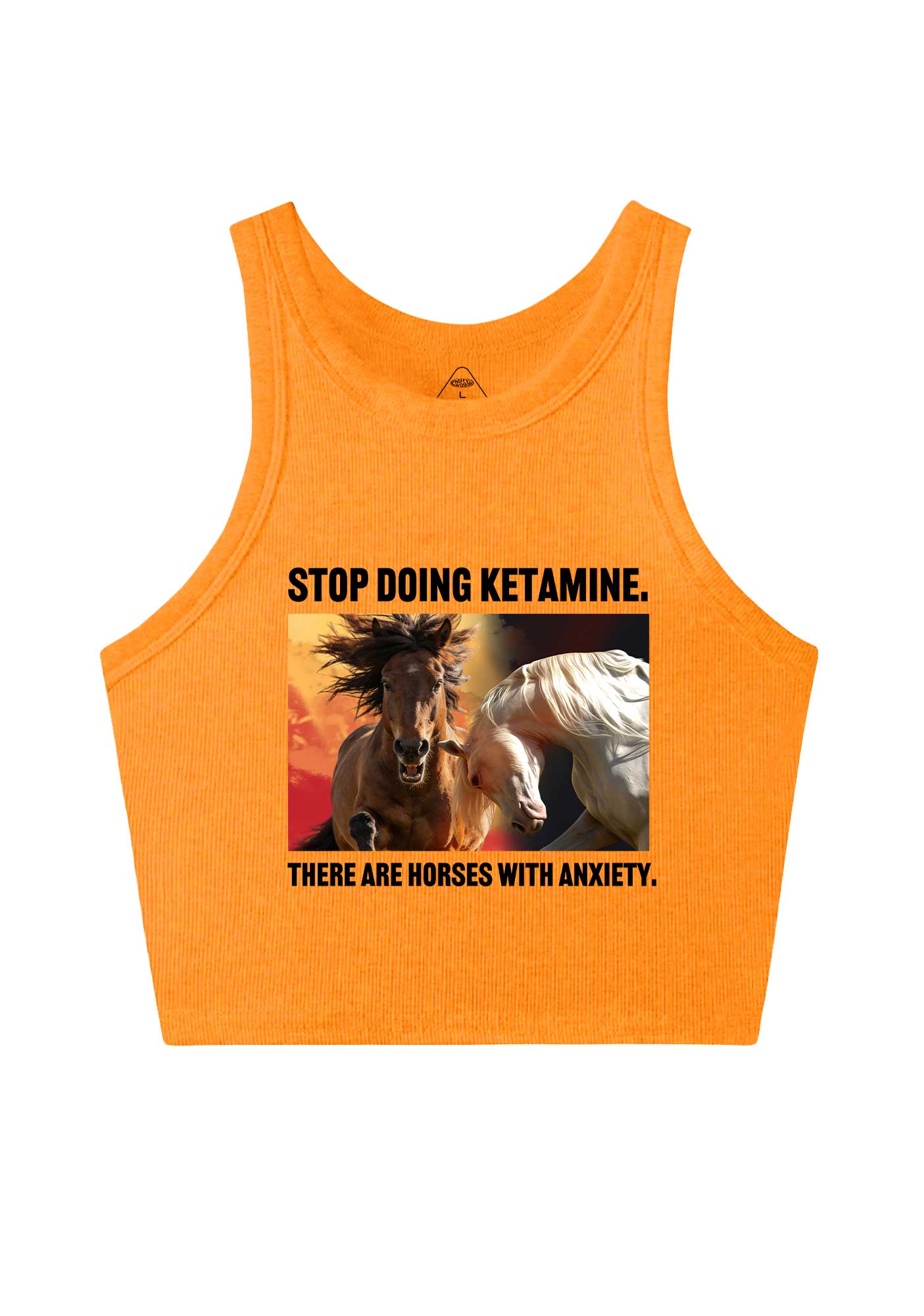There Are Horses With Anxiety Y2K Crop Tank Top Cherrykitten