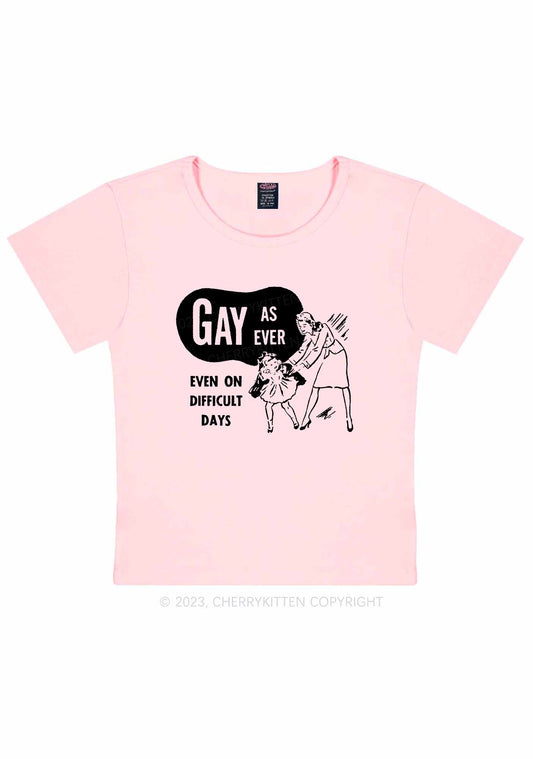 Gay As Ever Y2K Baby Tee Cherrykitten