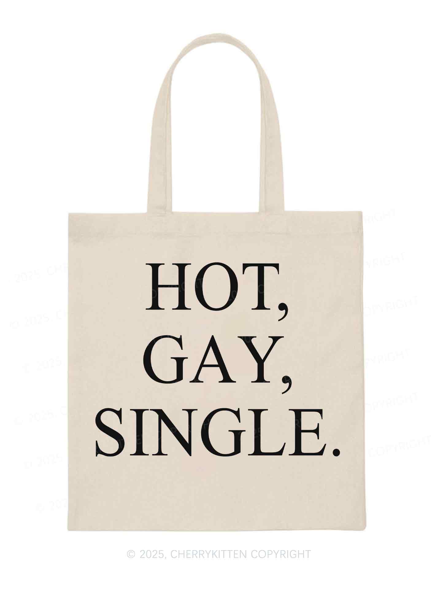 Hot Gay Single Pride Y2K Canvas Tote Bag Cherrykitten