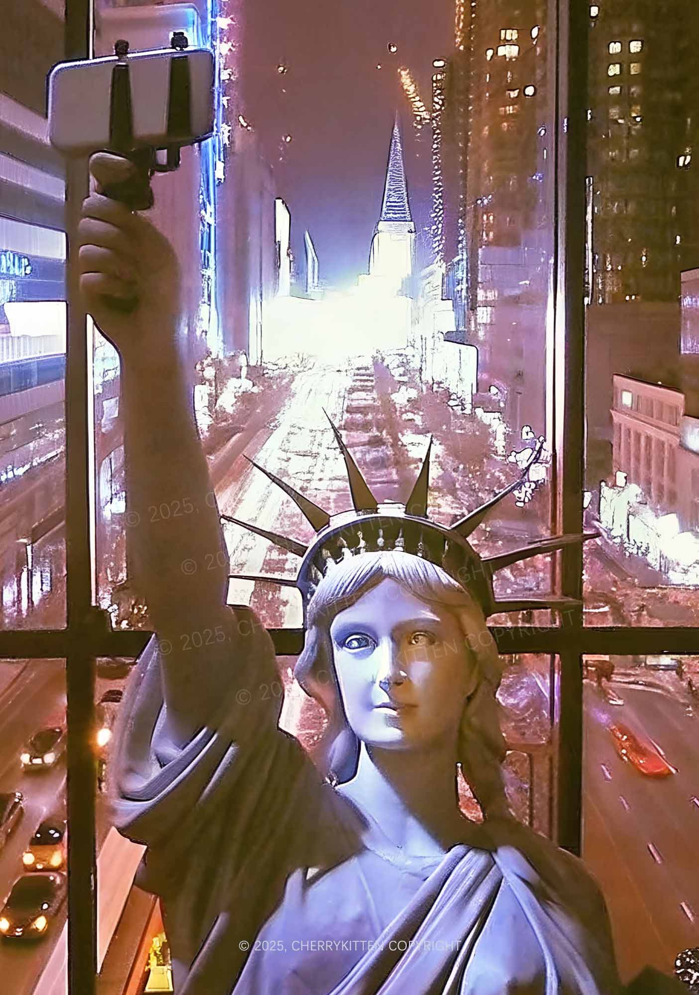 Lady Torch Y2K Print Midi Skirt Cherrykitten