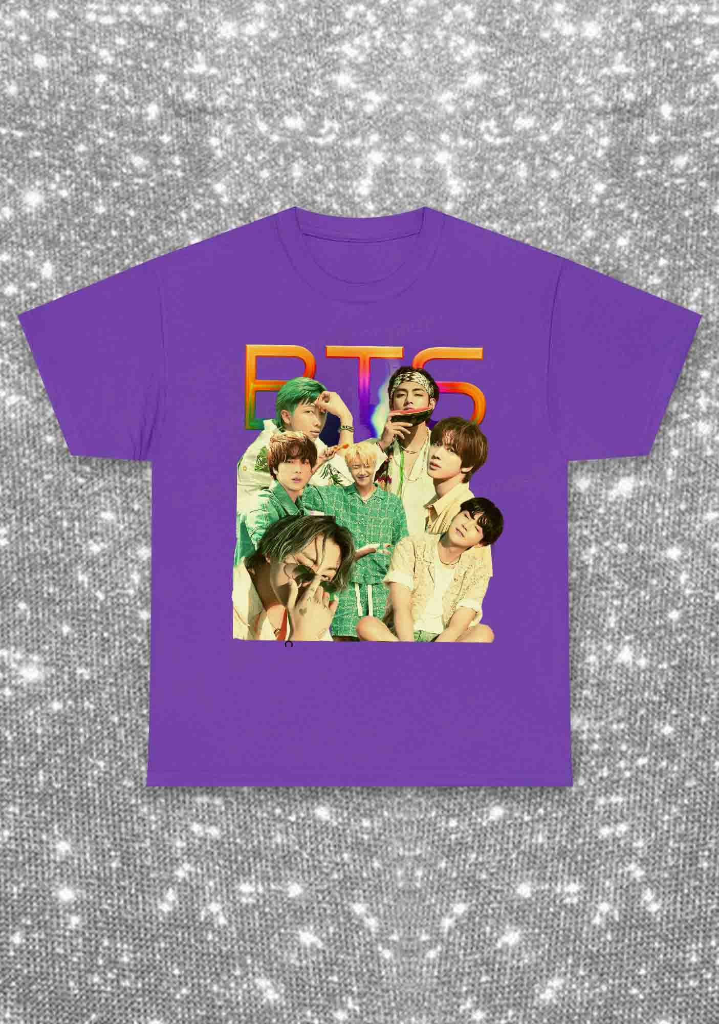 Rainbow Bangtan Kpop Y2K Chunky Shirt Cherrykitten