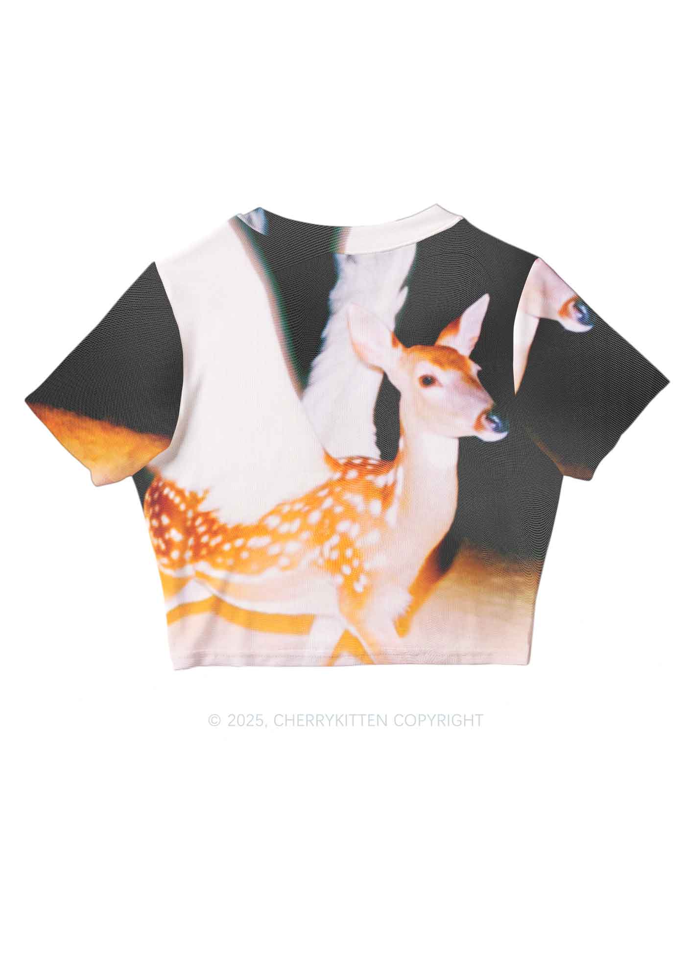 Deer Wings Y2K Mesh Crop Top Cherrykitten