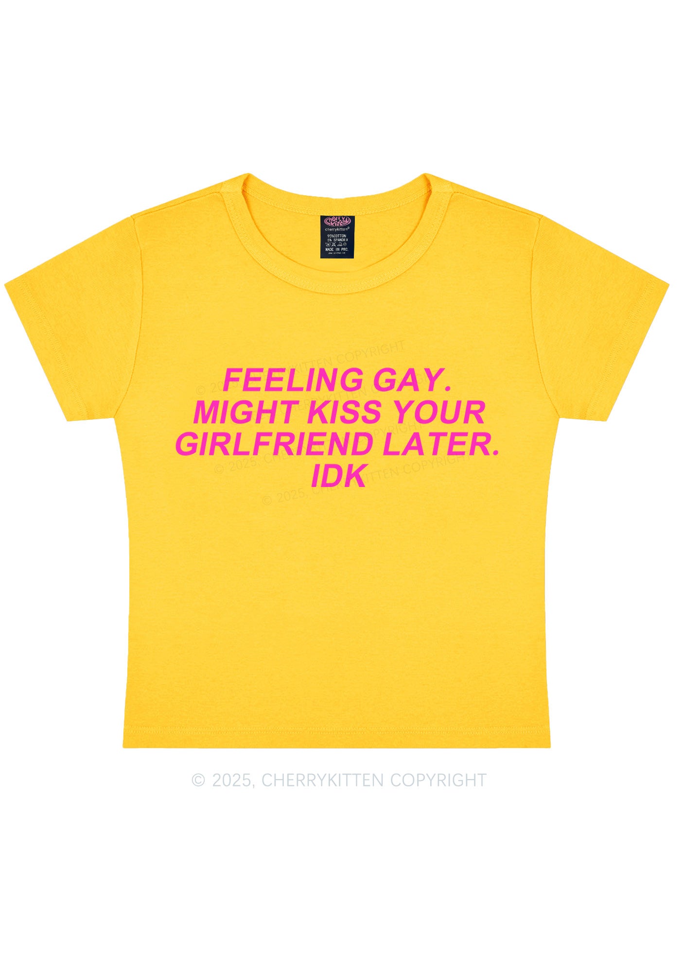 Kiss Your GF Later Pride Y2K Baby Tee Cherrykitten