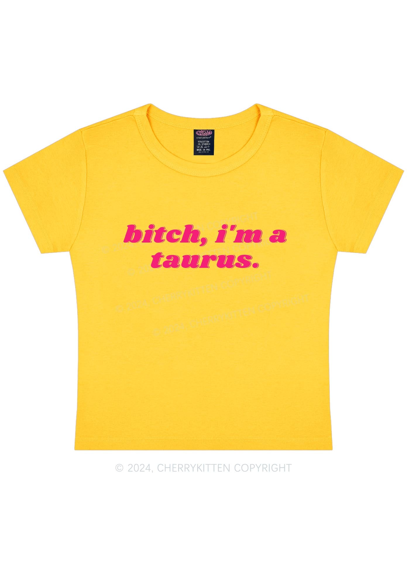 Bxtch I'm A Custom Zodiac Y2K Baby Tee