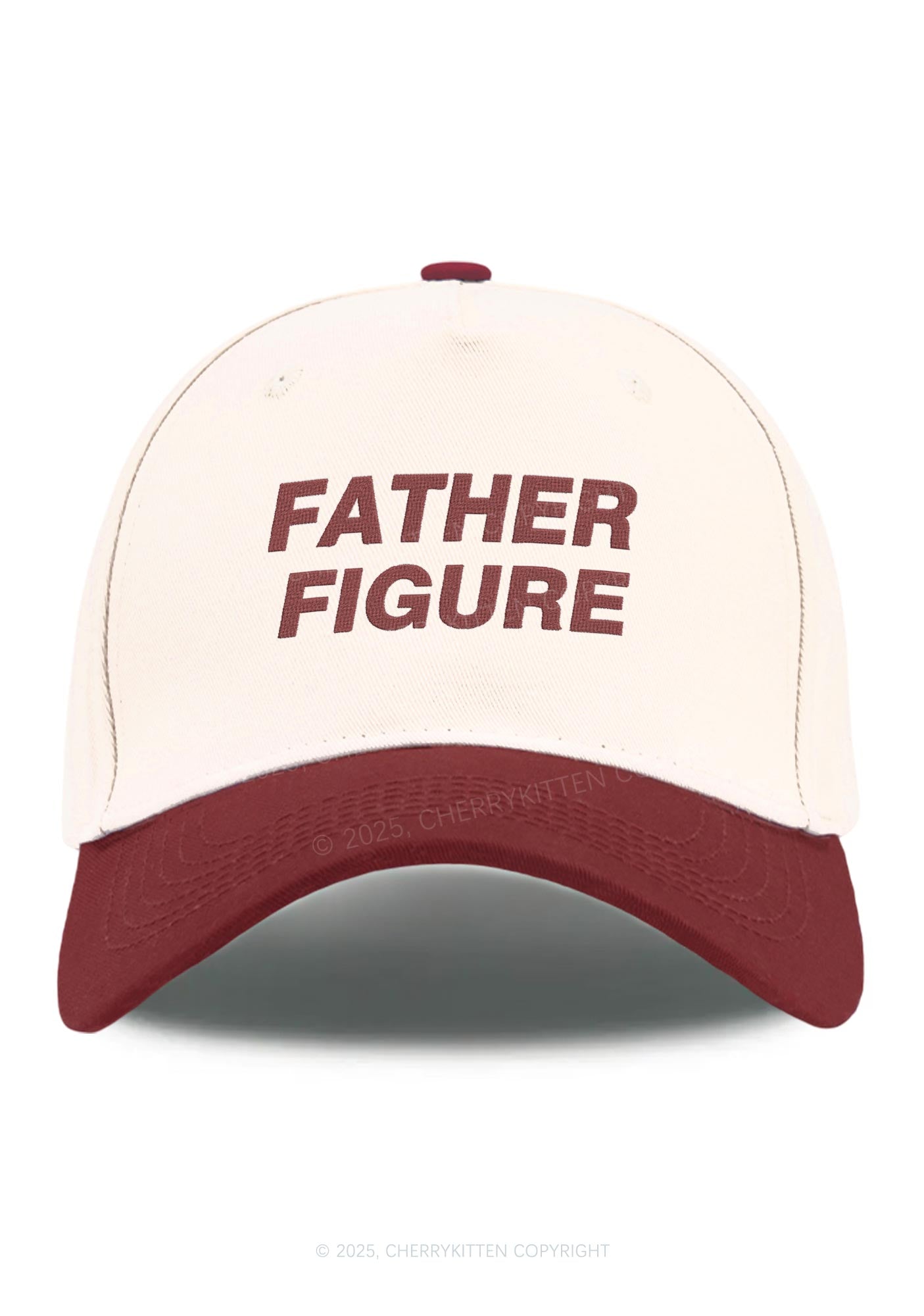 Embroidered Father Figure Y2K Color Block Baseball Cap Cherrykitten