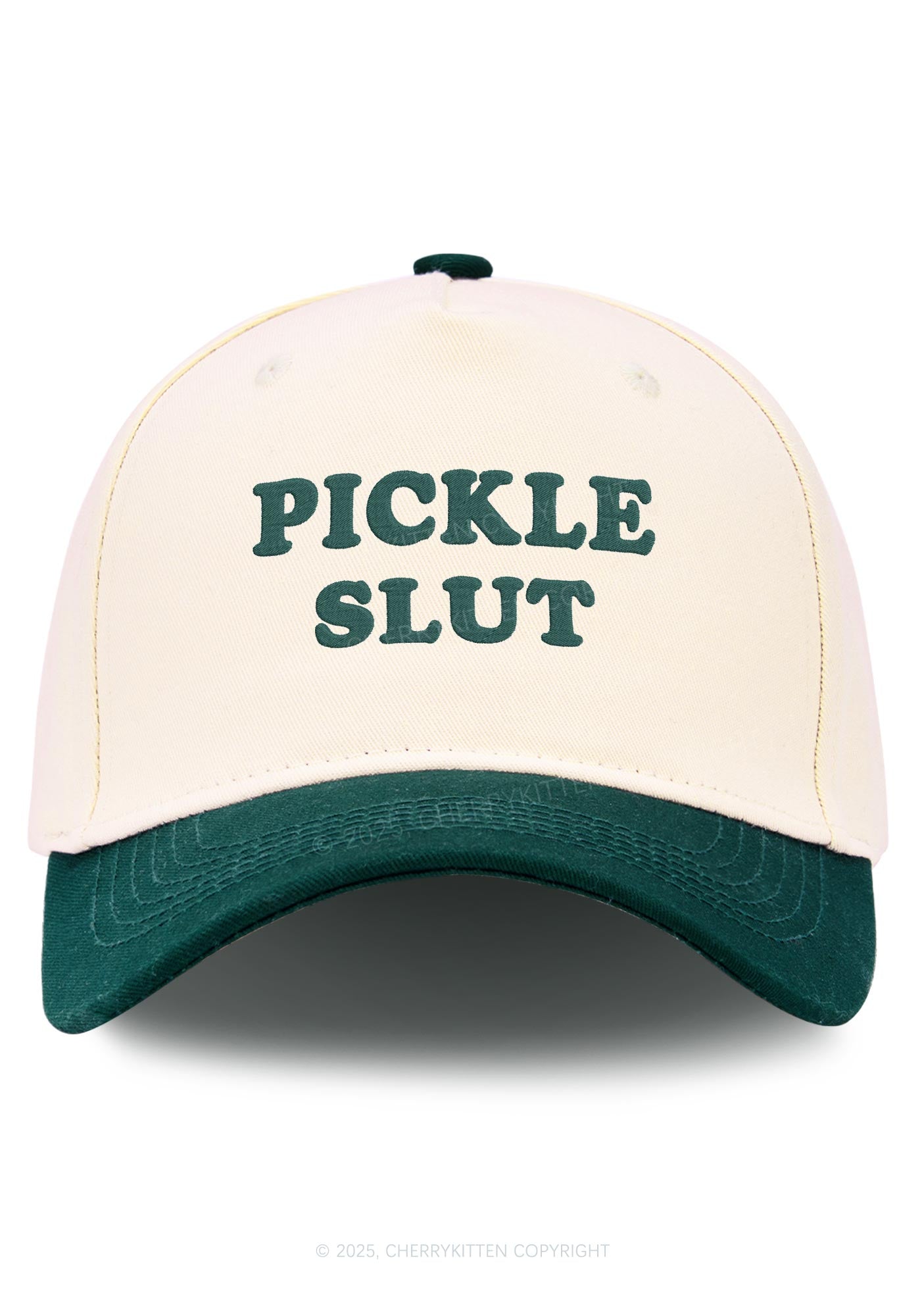 Embroidered Pickle Slxt Y2K Color Block Baseball Cap Cherrykitten