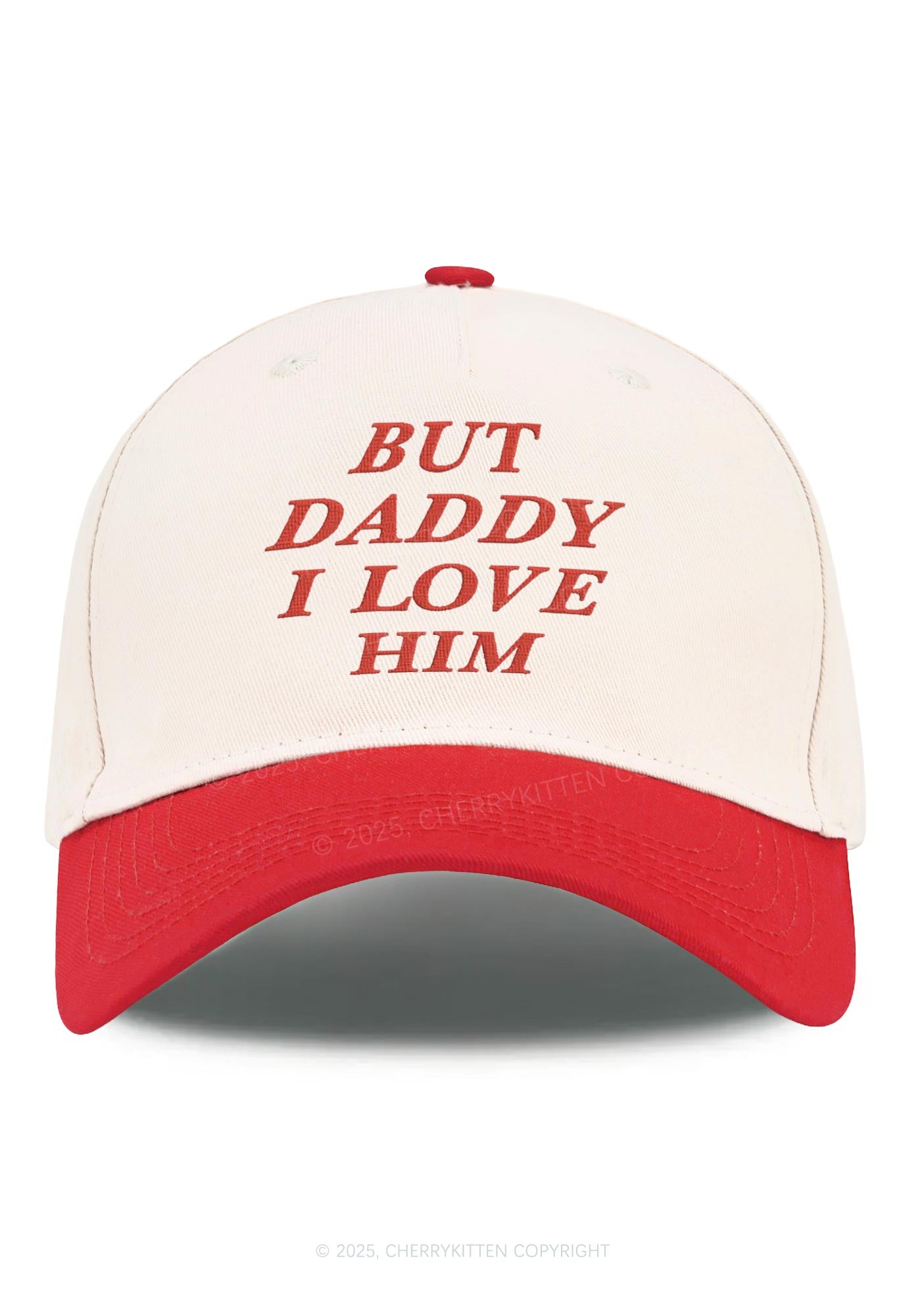 Embroidered But Daddy I Love Him Y2K Color Block Baseball Cap Cherrykitten