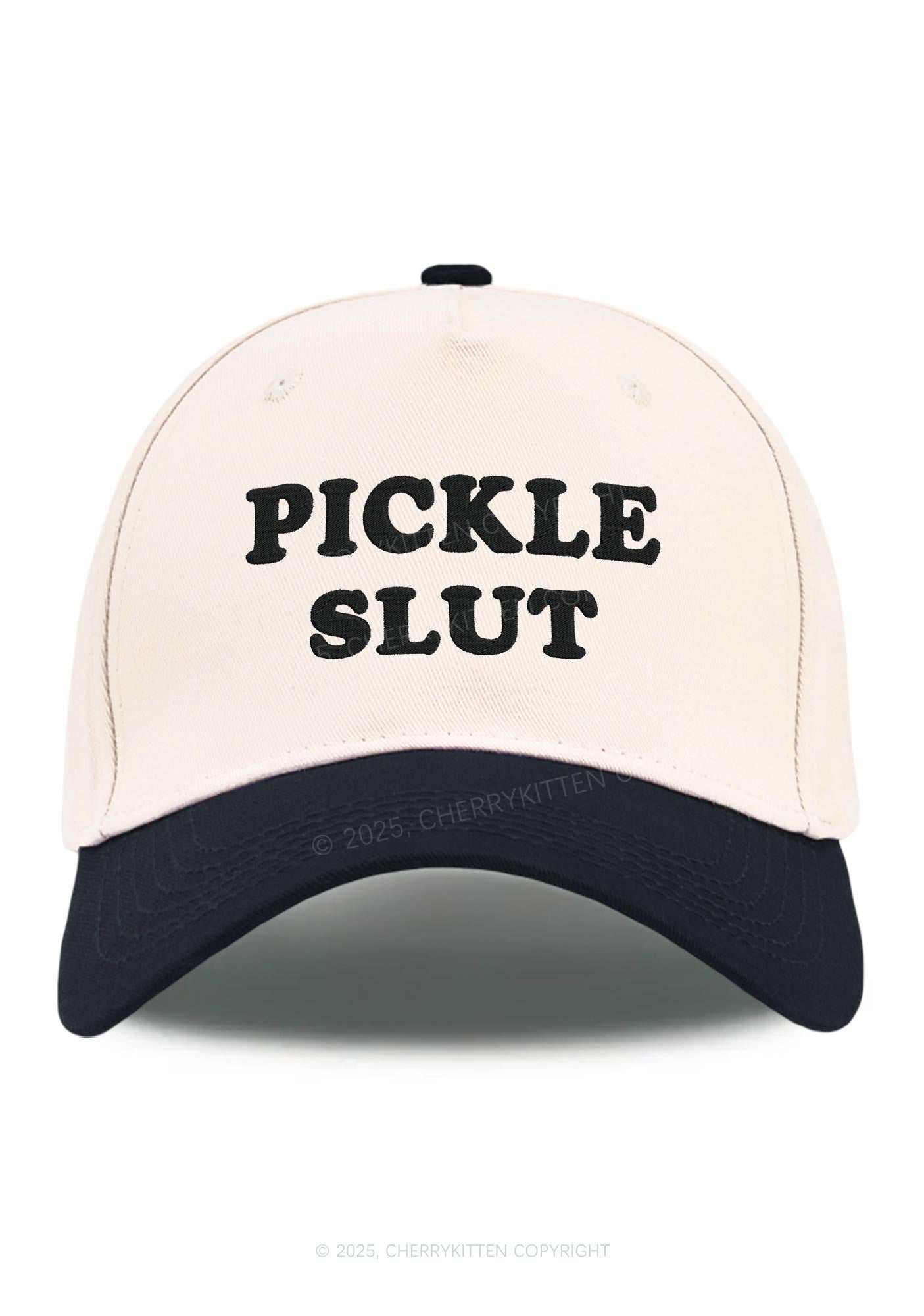 Embroidered Pickle Slxt Y2K Color Block Baseball Cap Cherrykitten