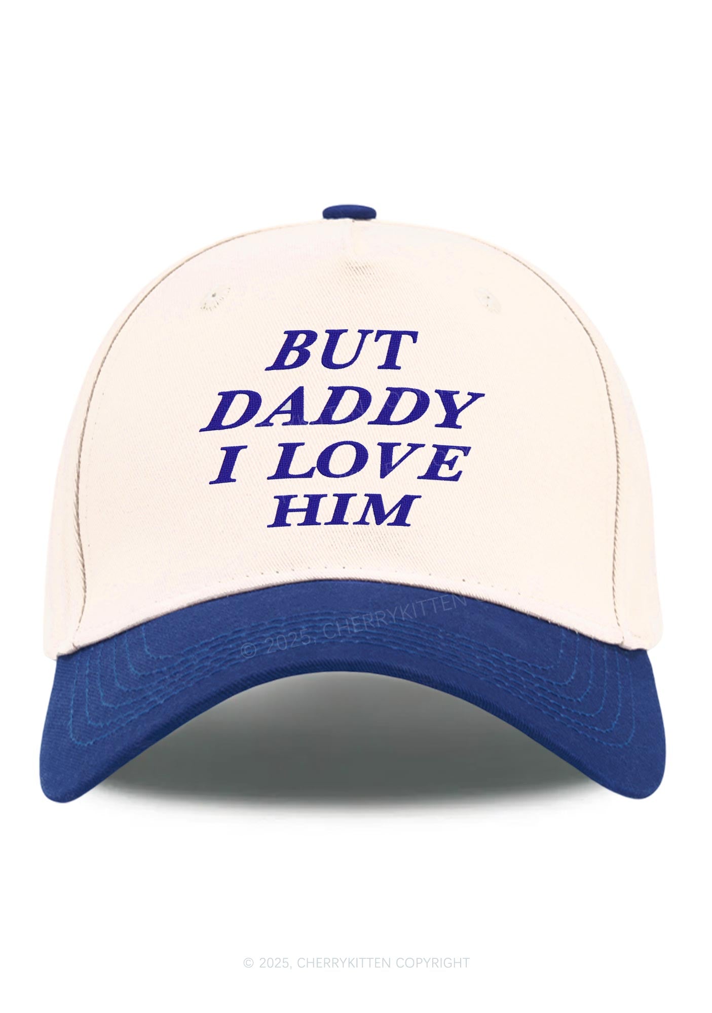 Embroidered But Daddy I Love Him Y2K Color Block Baseball Cap Cherrykitten