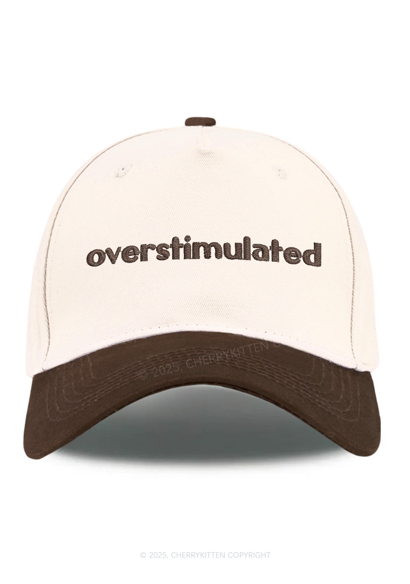 Embroidered Overstimulated Y2K Color Block Baseball Cap Cherrykitten