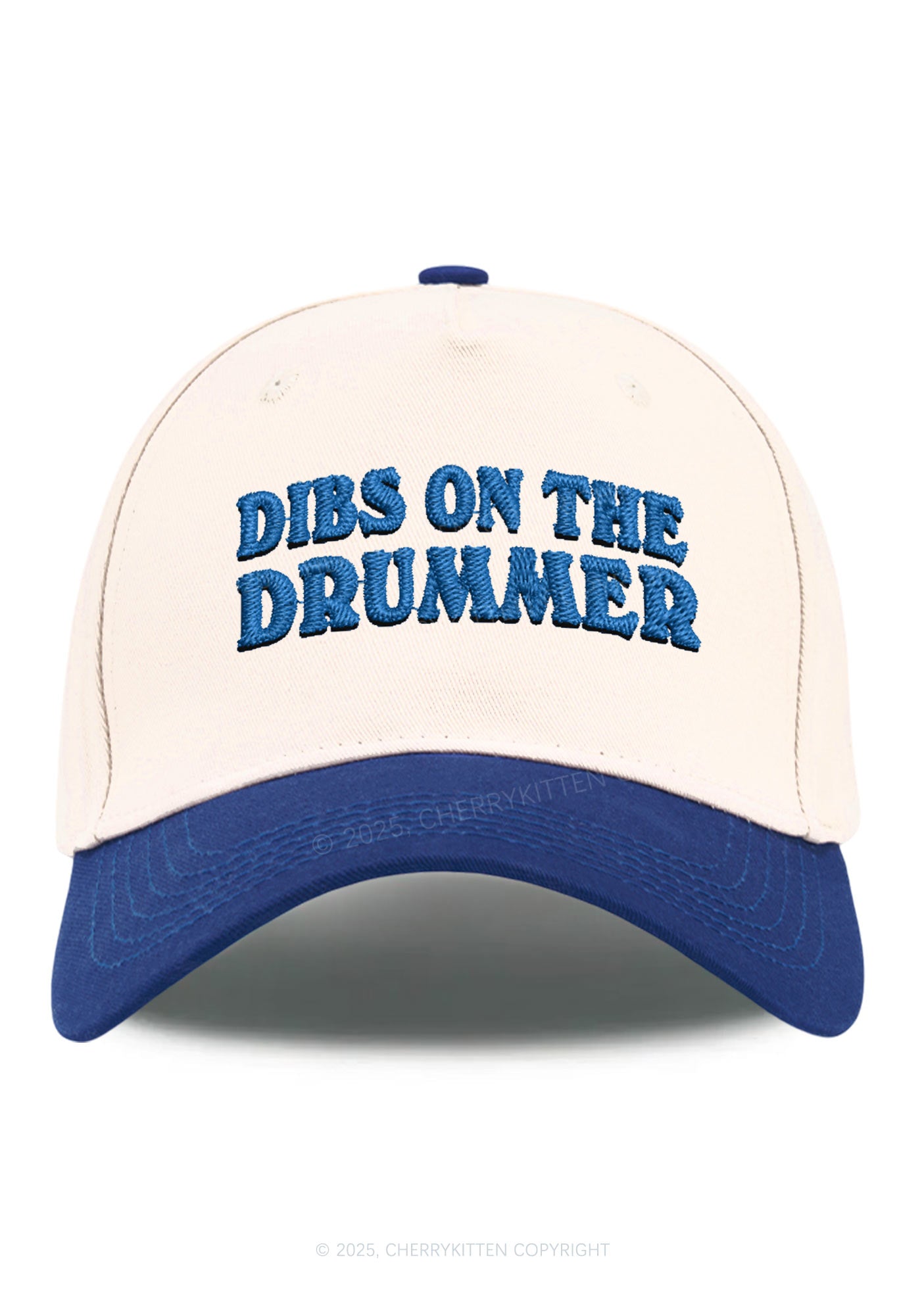 Embroidered Dibs On The Drummer Y2K Color Block Baseball Cap Cherrykitten