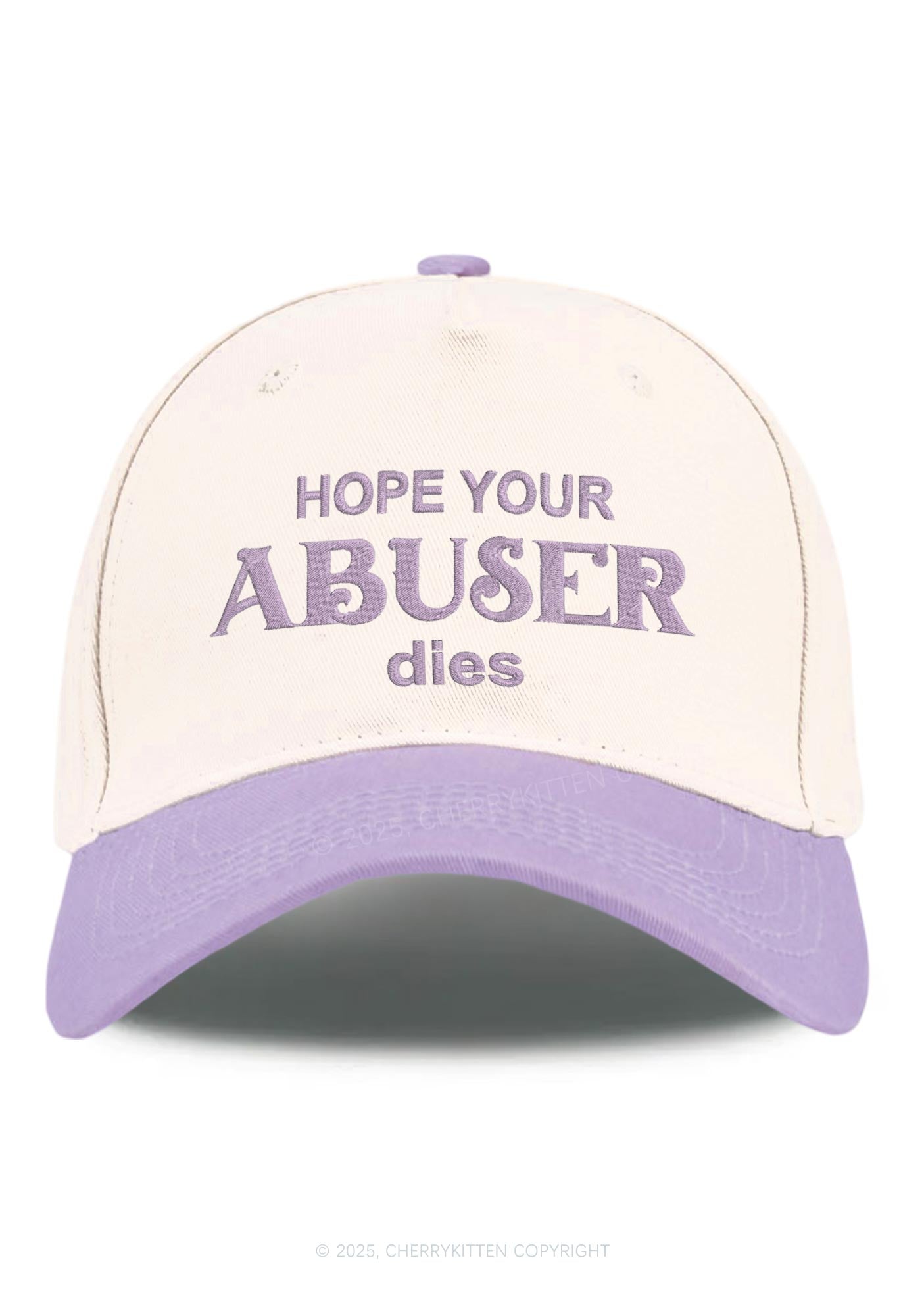 Embroidered Abuser Dies Y2K Color Block Baseball Cap Cherrykitten