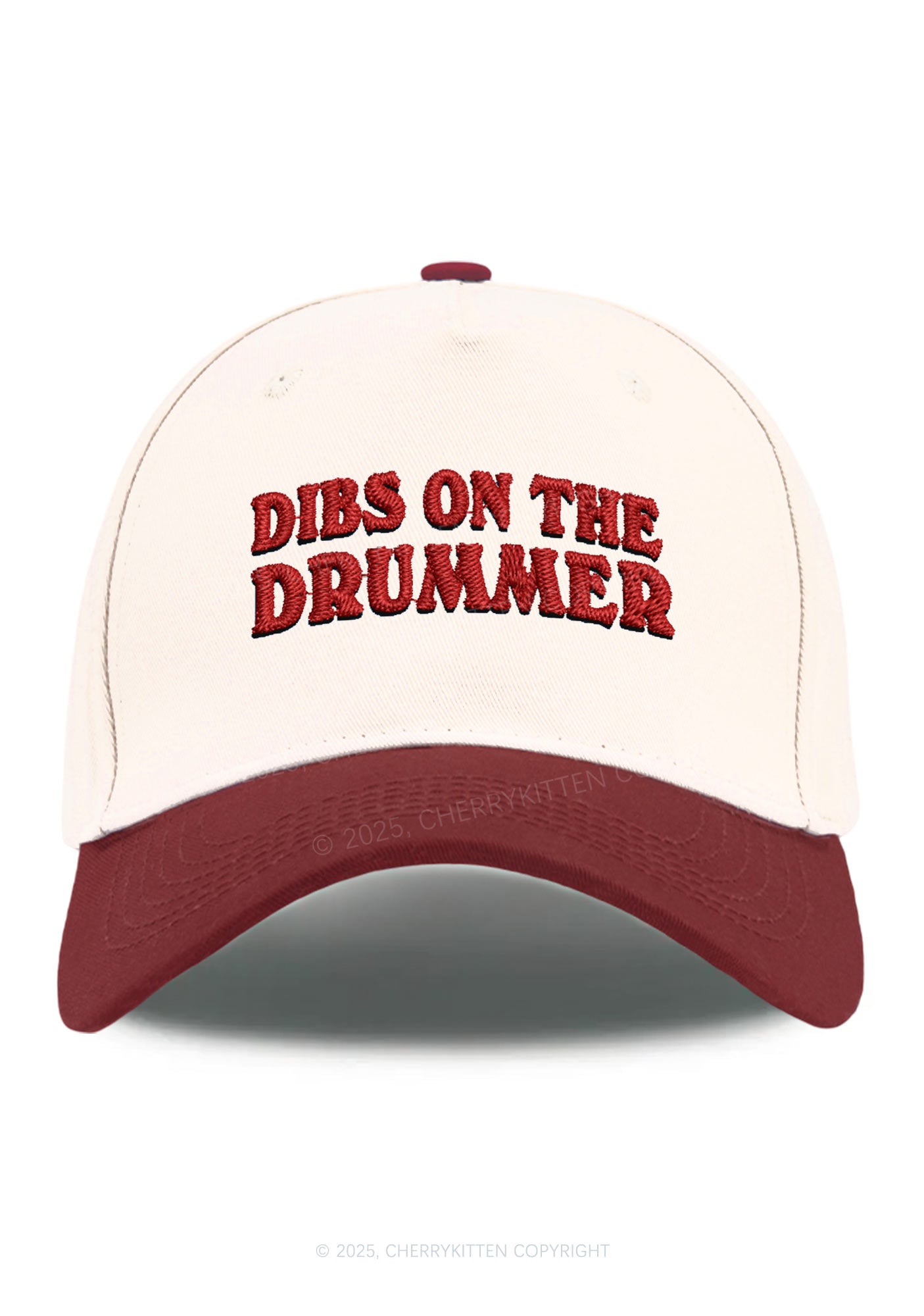 Embroidered Dibs On The Drummer Y2K Color Block Baseball Cap Cherrykitten