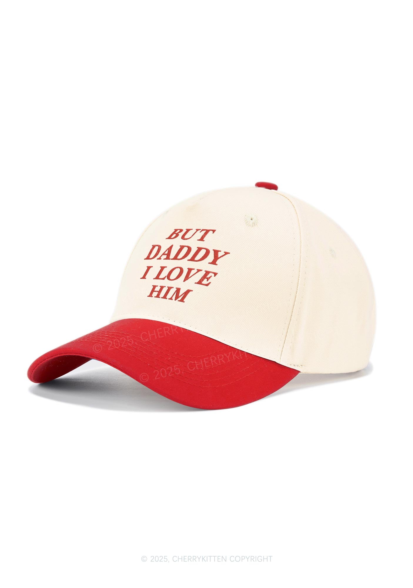 Embroidered But Daddy I Love Him Y2K Color Block Baseball Cap Cherrykitten