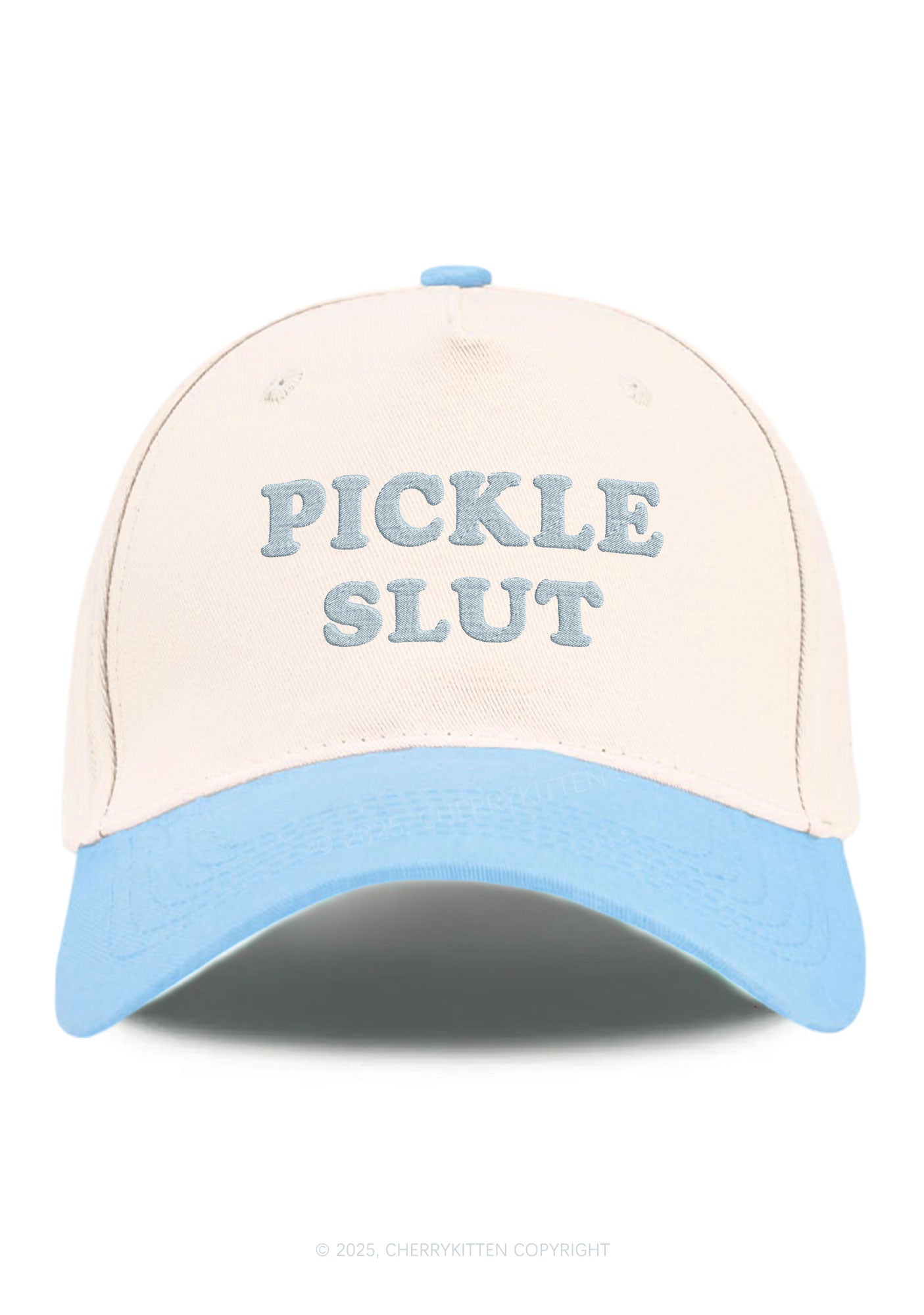 Embroidered Pickle Slxt Y2K Color Block Baseball Cap Cherrykitten