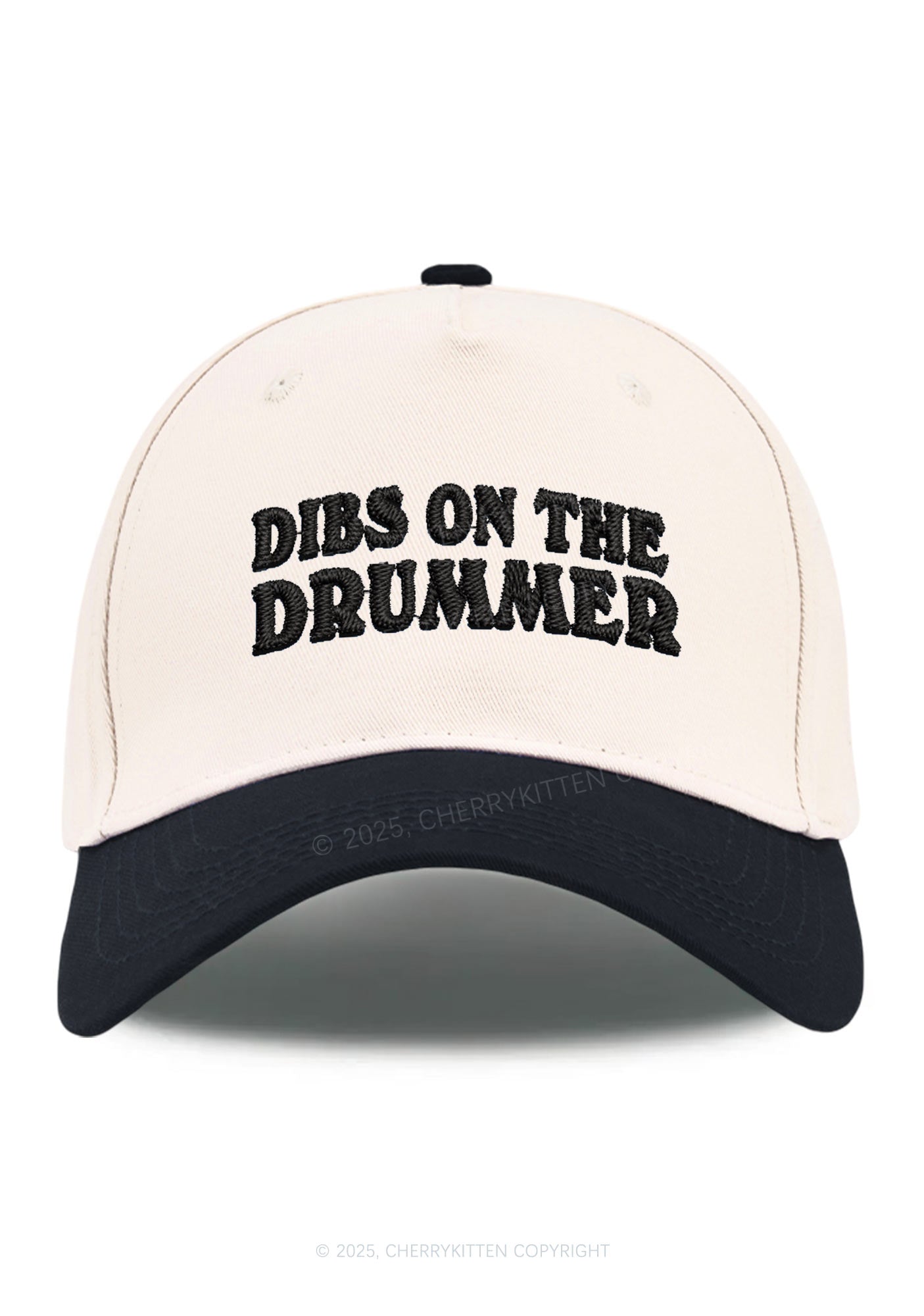 Embroidered Dibs On The Drummer Y2K Color Block Baseball Cap Cherrykitten