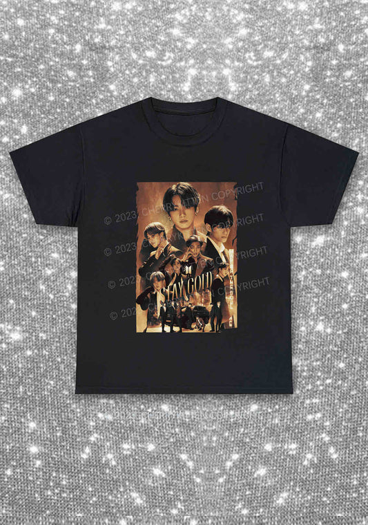 Bangtan Stay Gold Y2K Chunky Shirt Cherrykitten