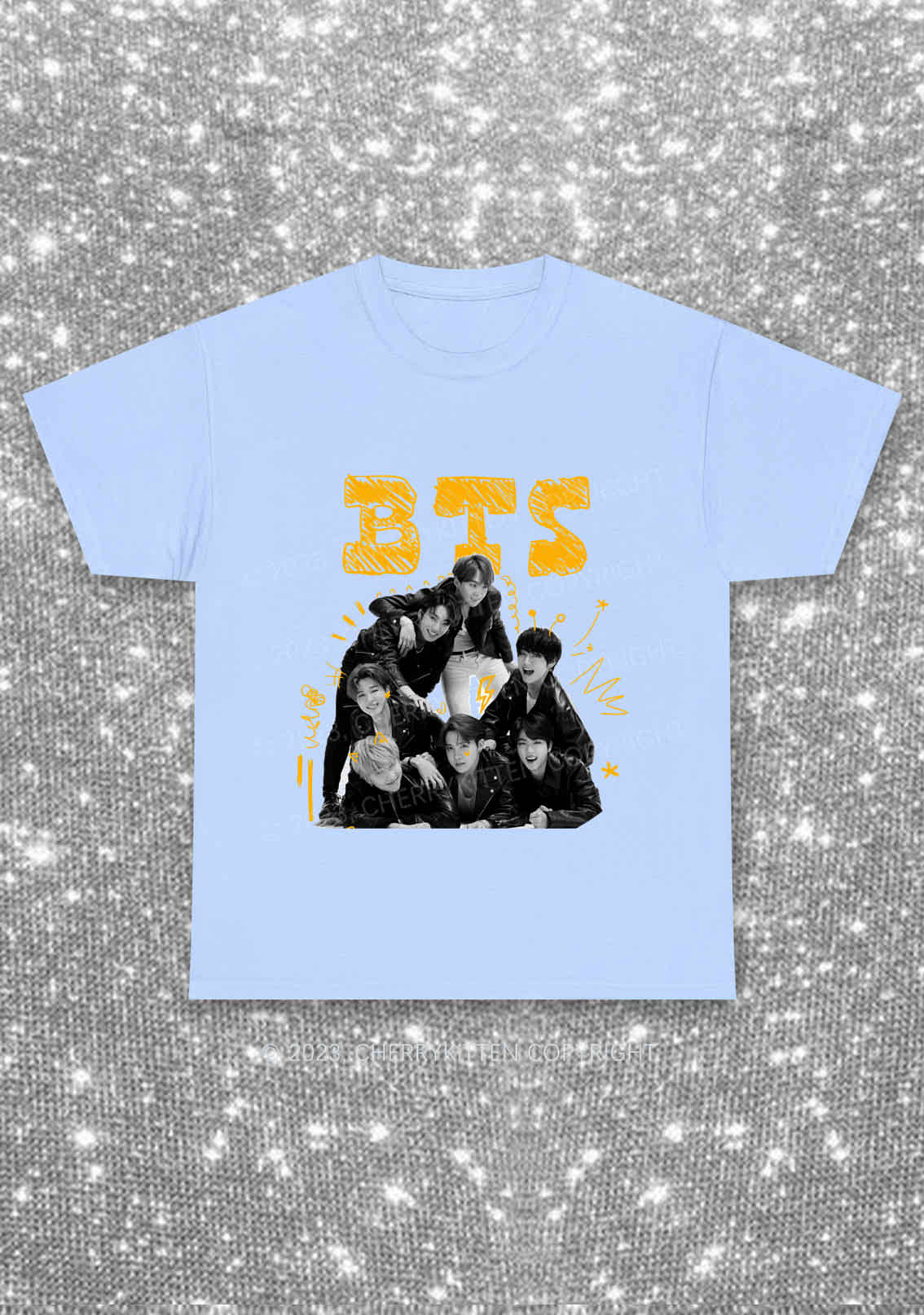 Graffiti Bangtan Kpop Y2K Chunky Shirt Cherrykitten