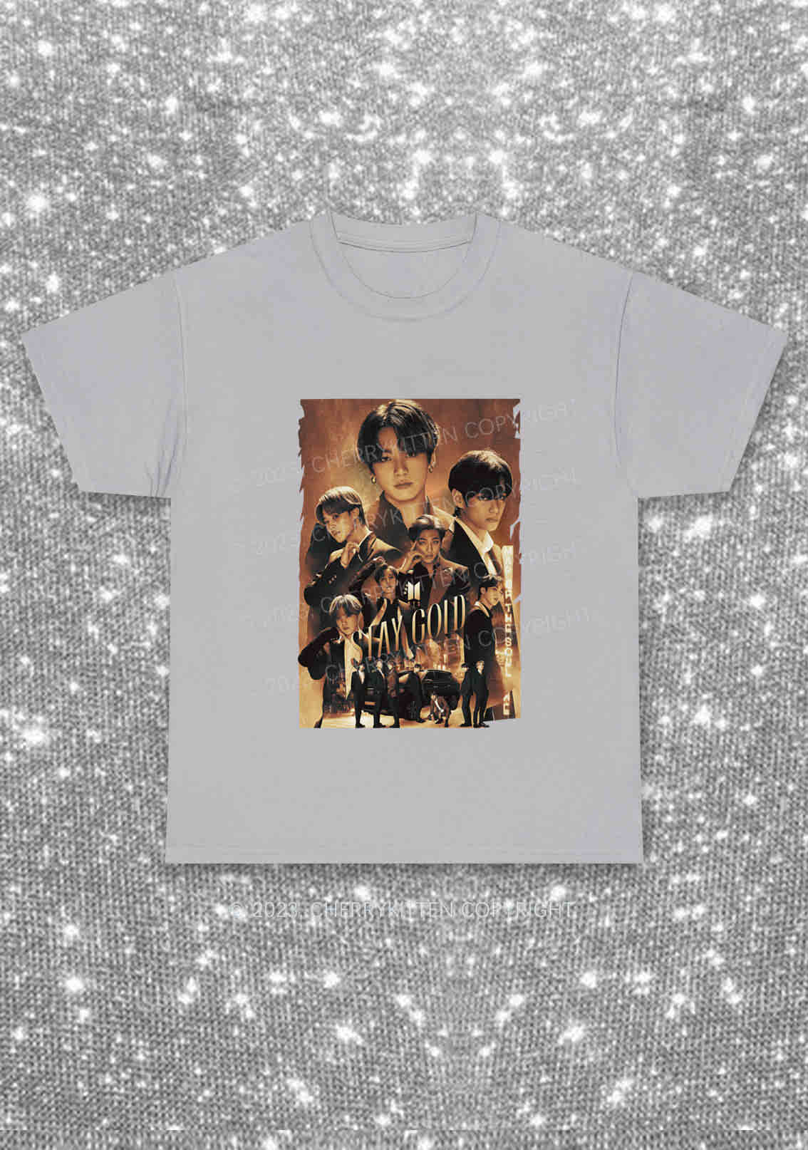Bangtan Stay Gold Y2K Chunky Shirt Cherrykitten