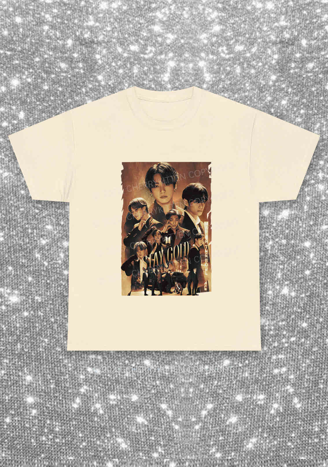 Bangtan Stay Gold Y2K Chunky Shirt Cherrykitten
