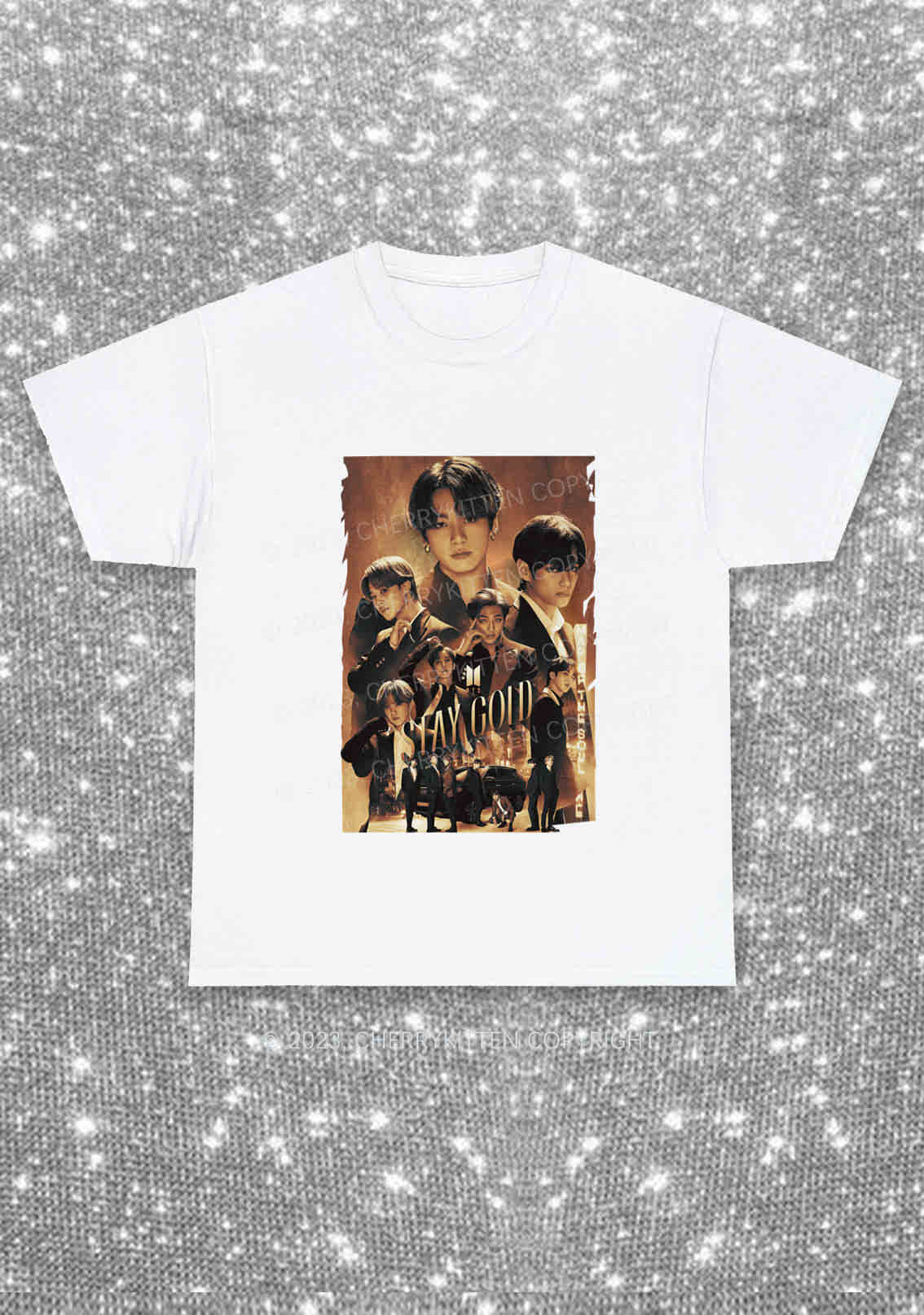 Bangtan Stay Gold Y2K Chunky Shirt Cherrykitten