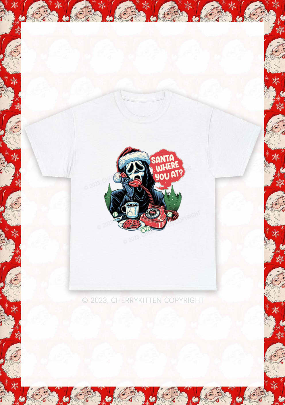 Calling Santa Where You At Christmas Y2K Chunky Shirt Cherrykitten