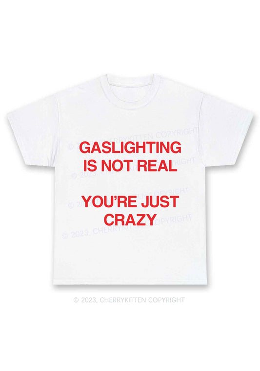 Gaslighting Not Real Y2K Chunky Shirt Cherrykitten