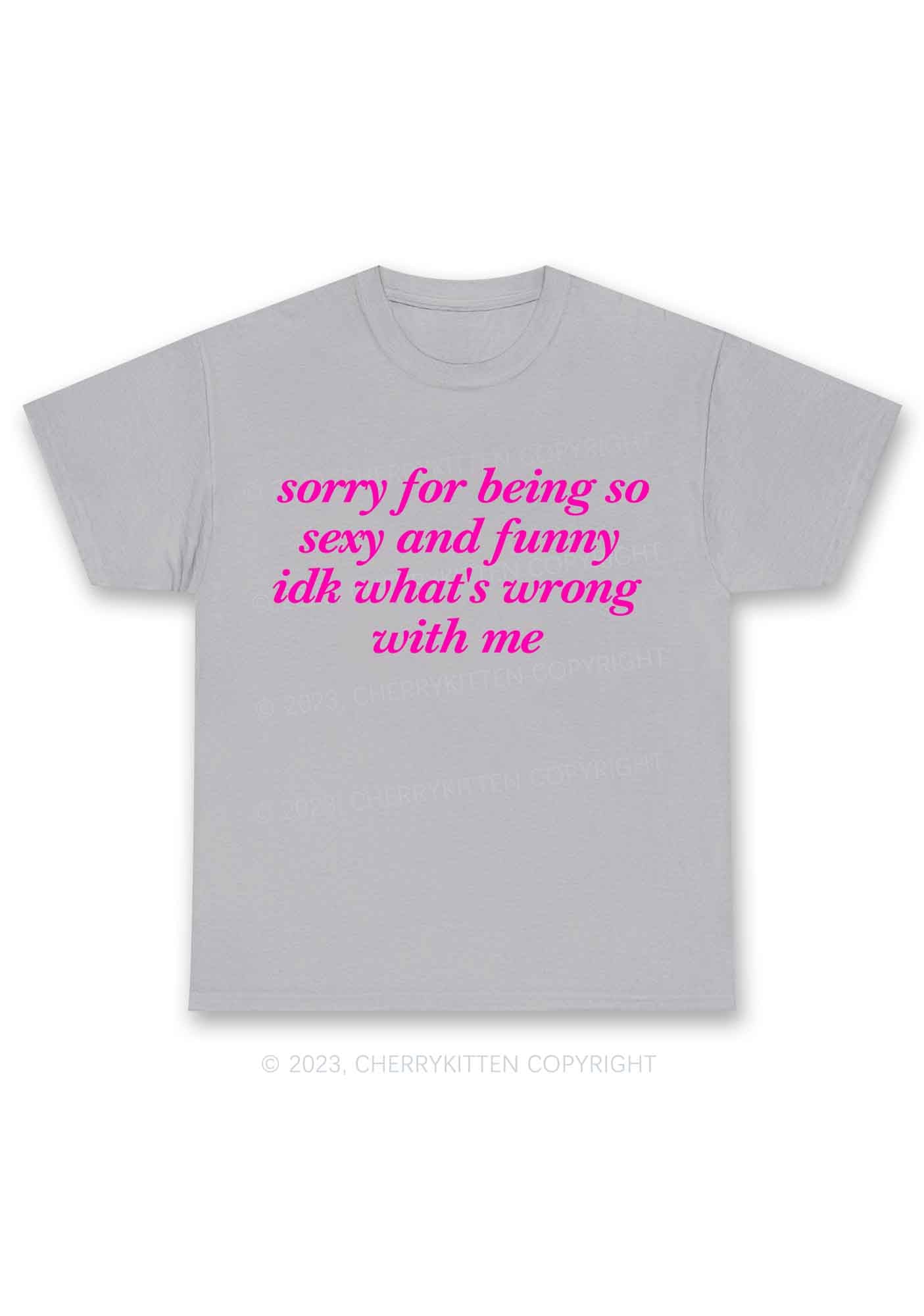 Sorry For Being So Funny Y2K Chunky Shirt Cherrykitten