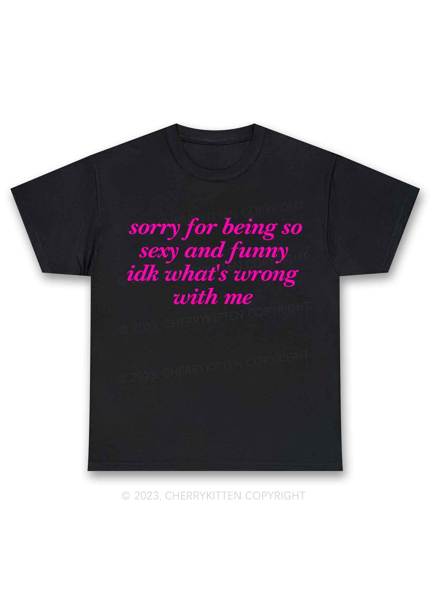 Sorry For Being So Funny Y2K Chunky Shirt Cherrykitten