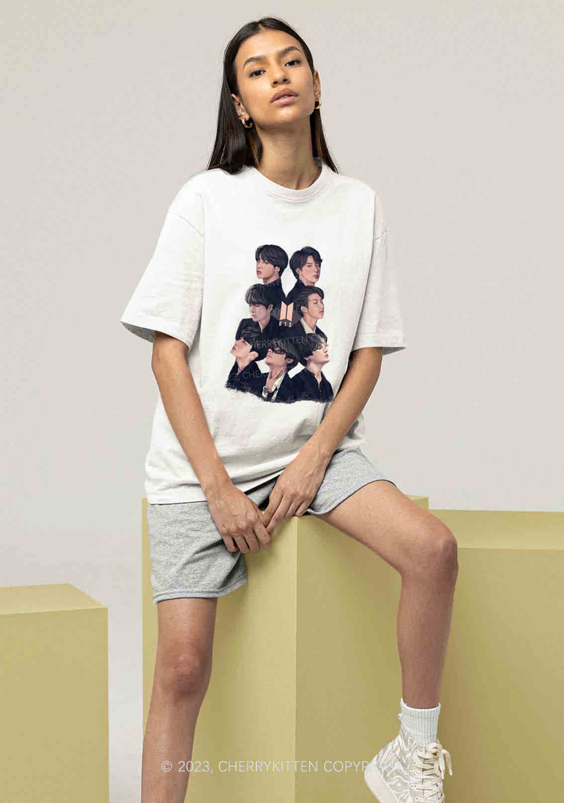 Bangtan Photos Kpop Y2K Chunky Shirt Cherrykitten