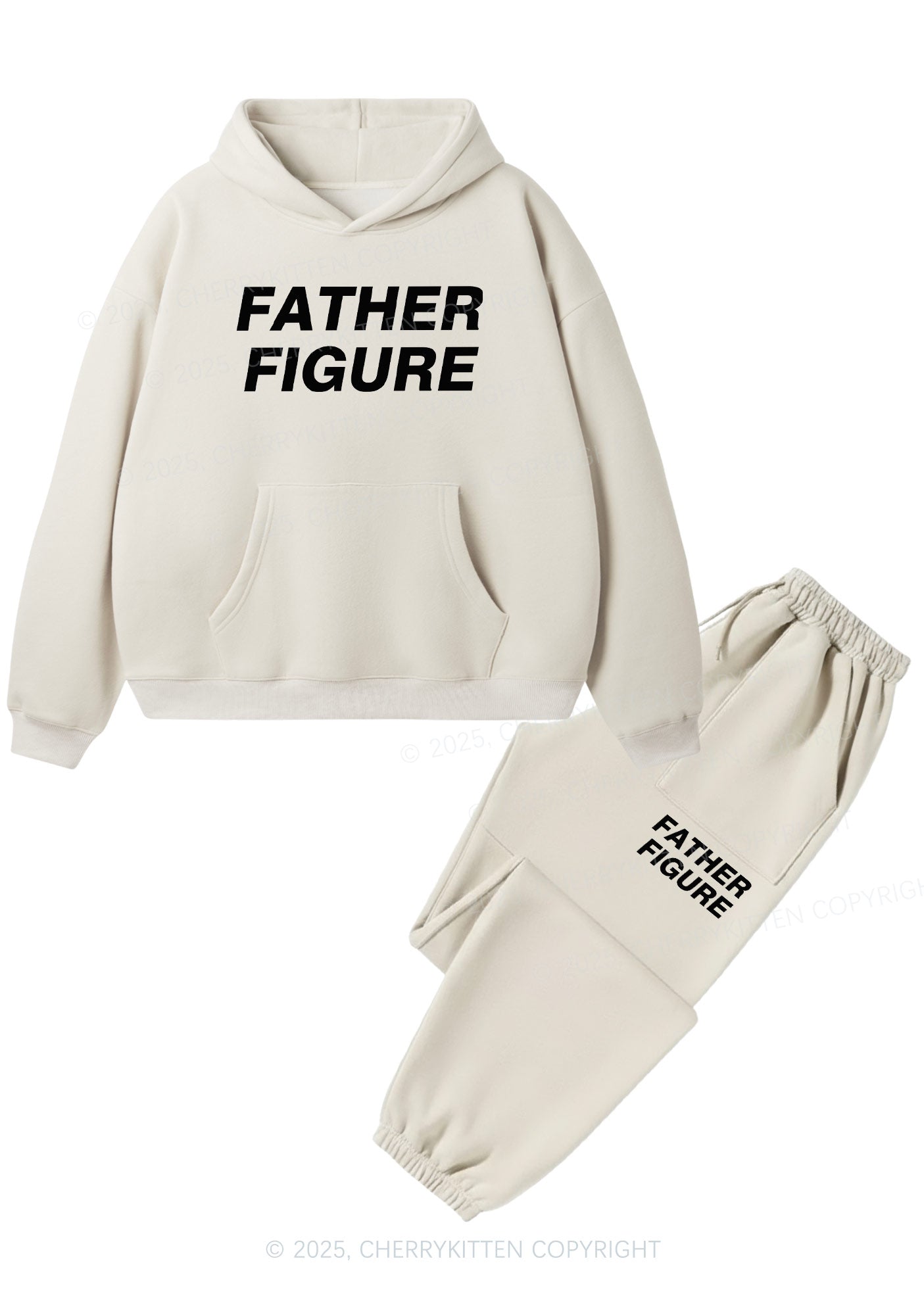 Father Figure Y2K Fleece Hoodie Set Cherrykitten
