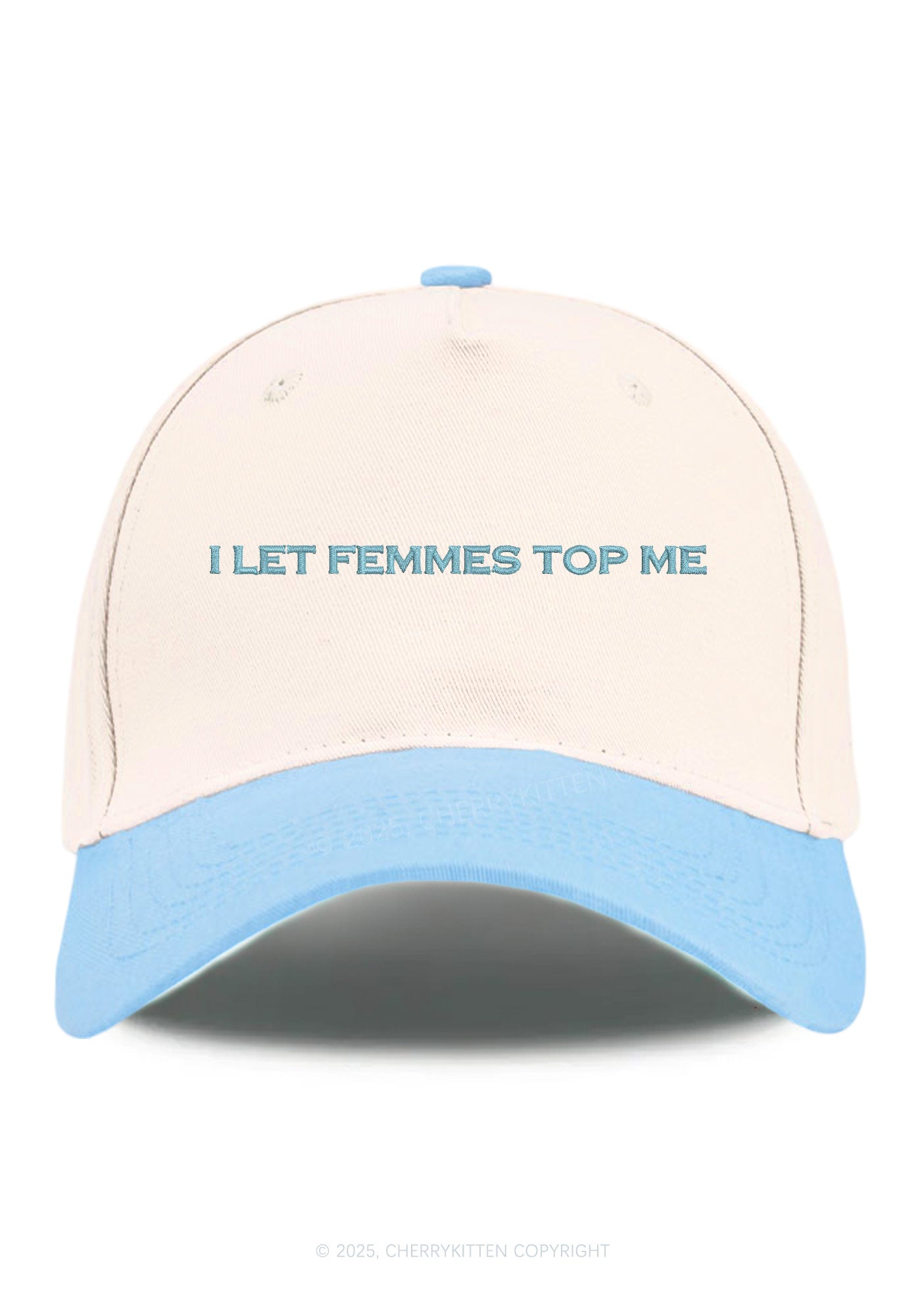 Embroidered I Let Femmes Top Me Pride Y2K Color Block Baseball Cap Cherrykitten