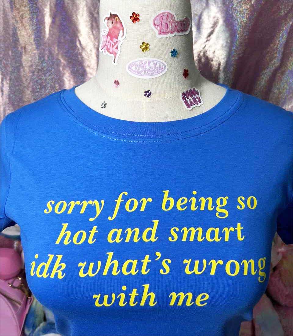 Sorry For Being So Smart Y2K Baby Tee Cherrykitten